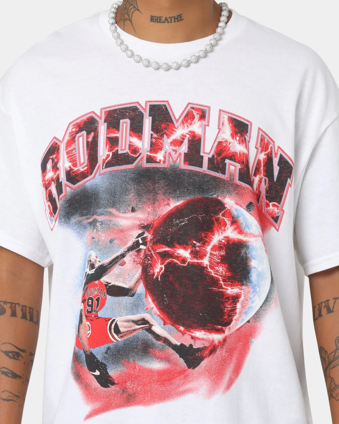 teenagers' Rodman Brand Planet Dunk T-Shirt White