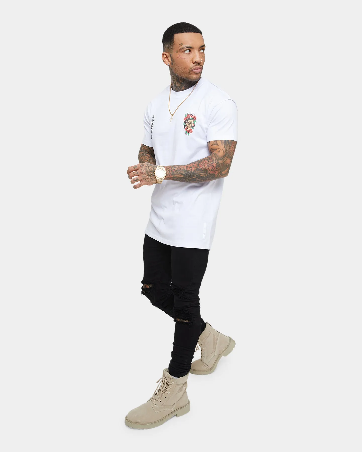 Garment Dyed Finish Scoop neck Saint Morta Forbidden Lafayette Vintage T-Shirt White