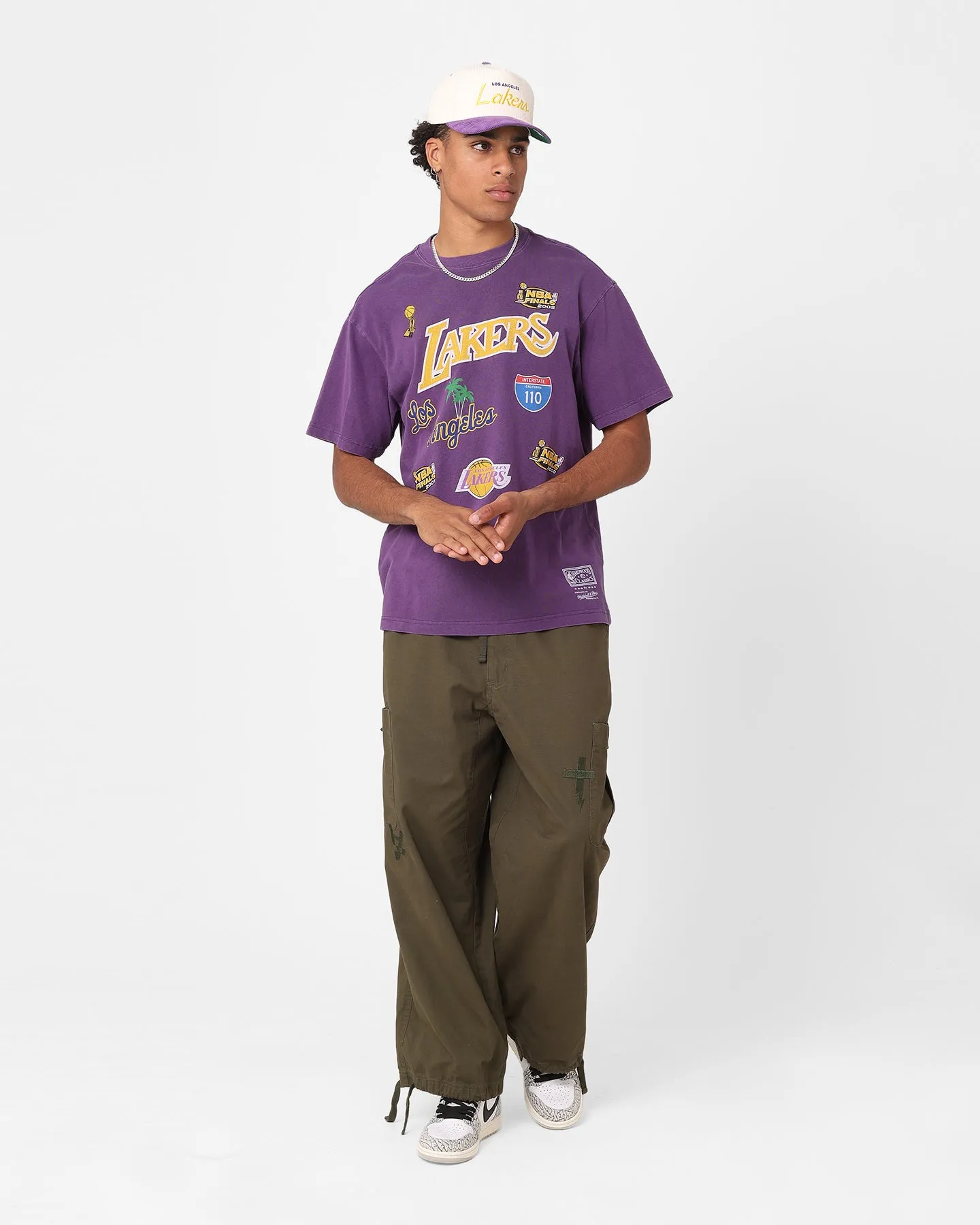 Mitchell & Ness Los Angeles Lakers Highway Logo T-Shirt Lakers Purple Printed design Light Design