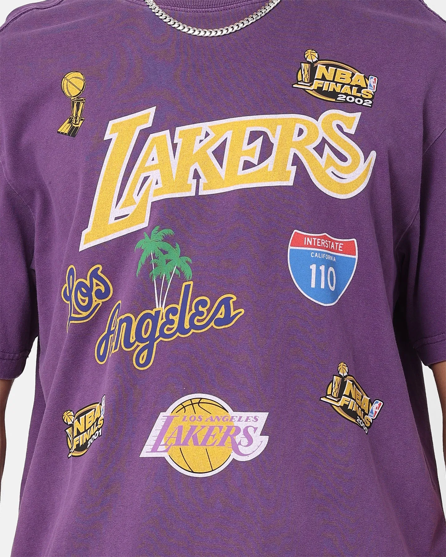 Mitchell & Ness Los Angeles Lakers Highway Logo T-Shirt Lakers Purple Pullover
