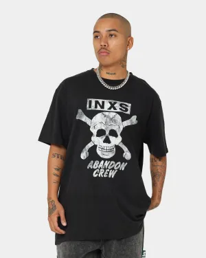 INXS Abandon Crewneck T-Shirt Washed Black Comfortable Style Outdoor Essentials