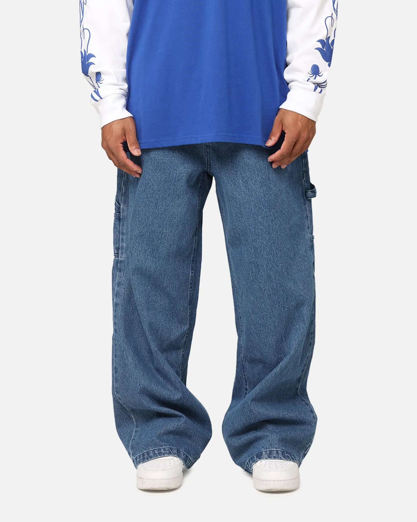 No Gap Waist Carre Baggy Carpenter Jeans Mid Blue Denim