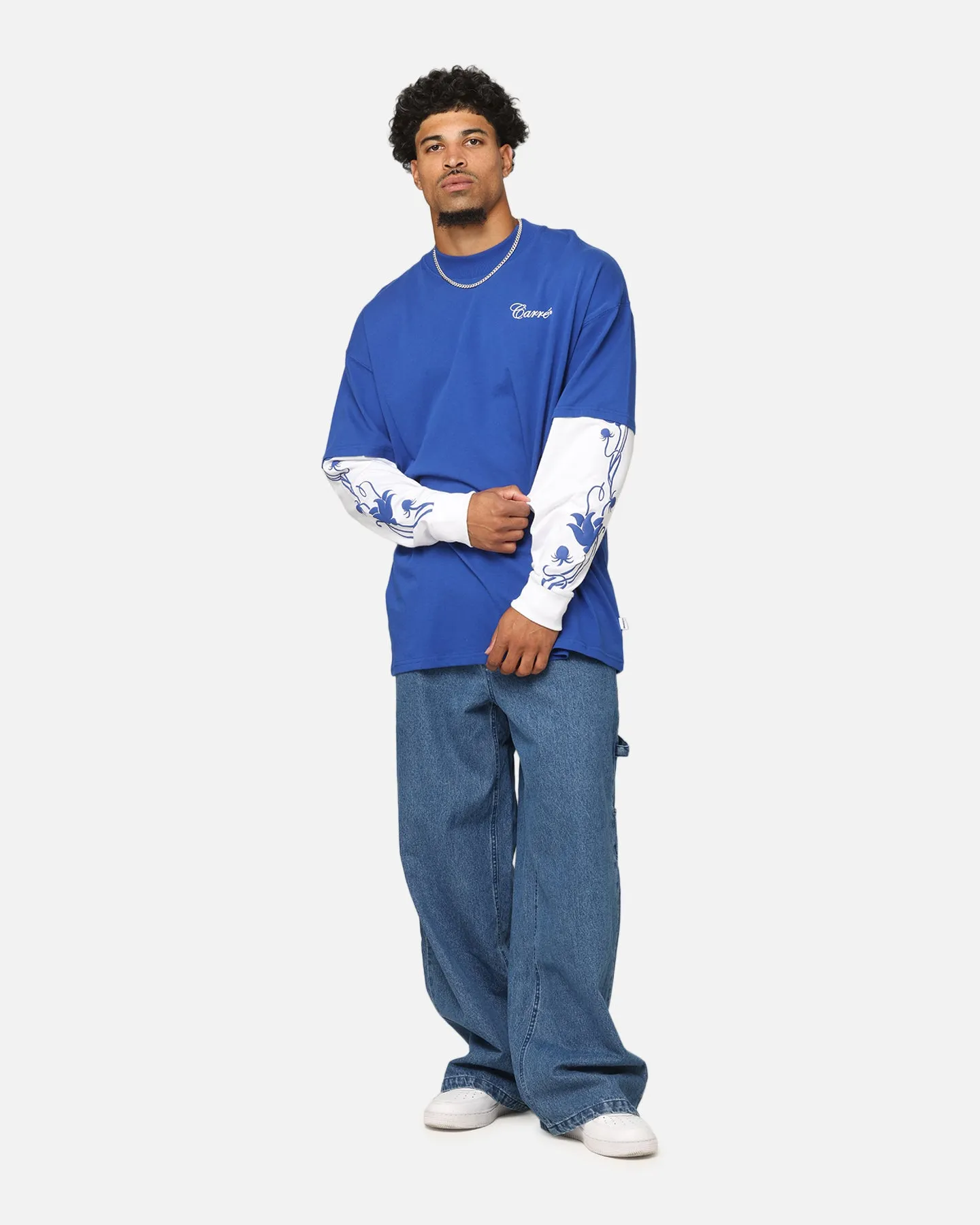 Hygienic Inner Layer Carre Baggy Carpenter Jeans Mid Blue Denim