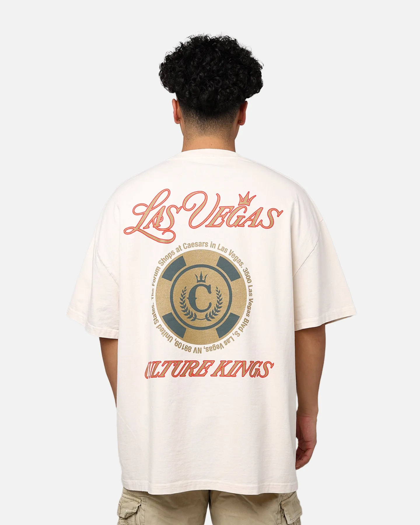 Stretch Jersey Knit Cozy Vibe Culture Kings Casino Vegas T-Shirt Off White