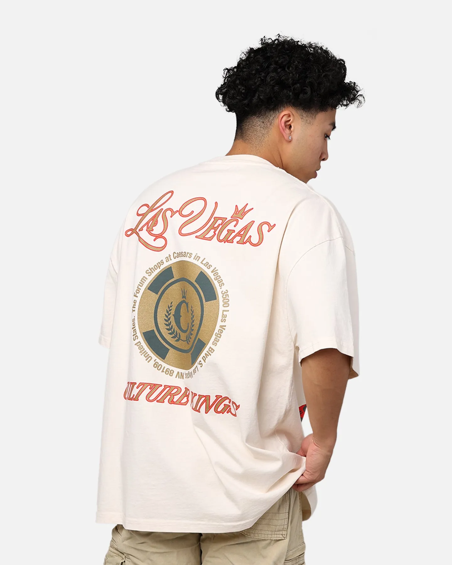 Breathable Mesh Panels Light and Comfortable Culture Kings Casino Vegas T-Shirt Off White