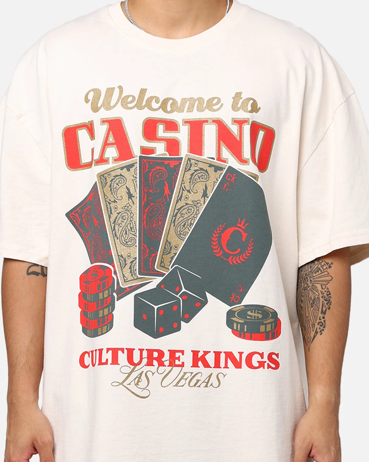 Layering Piece Culture Kings Casino Vegas T-Shirt Off White