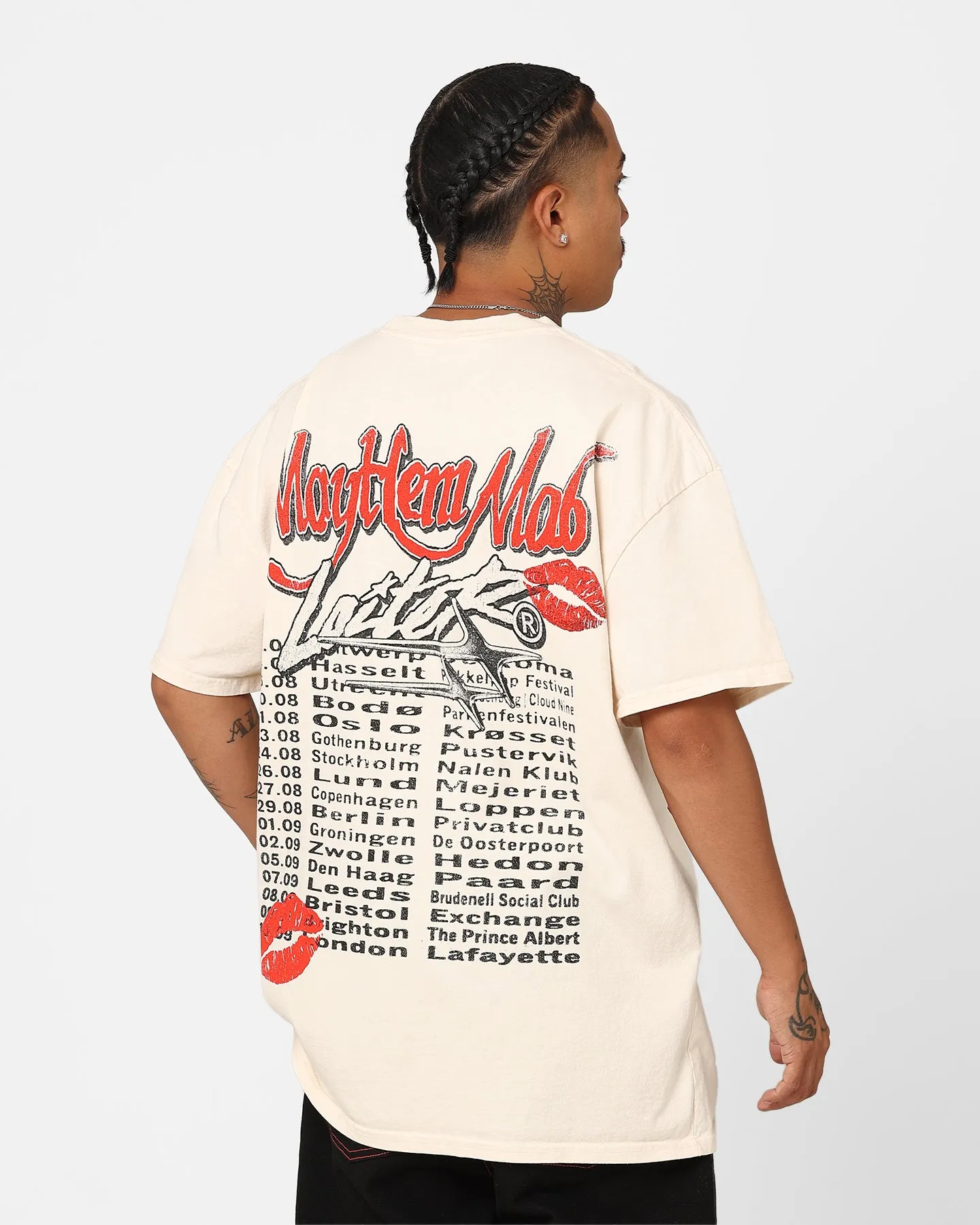 Abstract print Comfortable Shape Loiter Mayhem Mob Vintage T-Shirt Off White