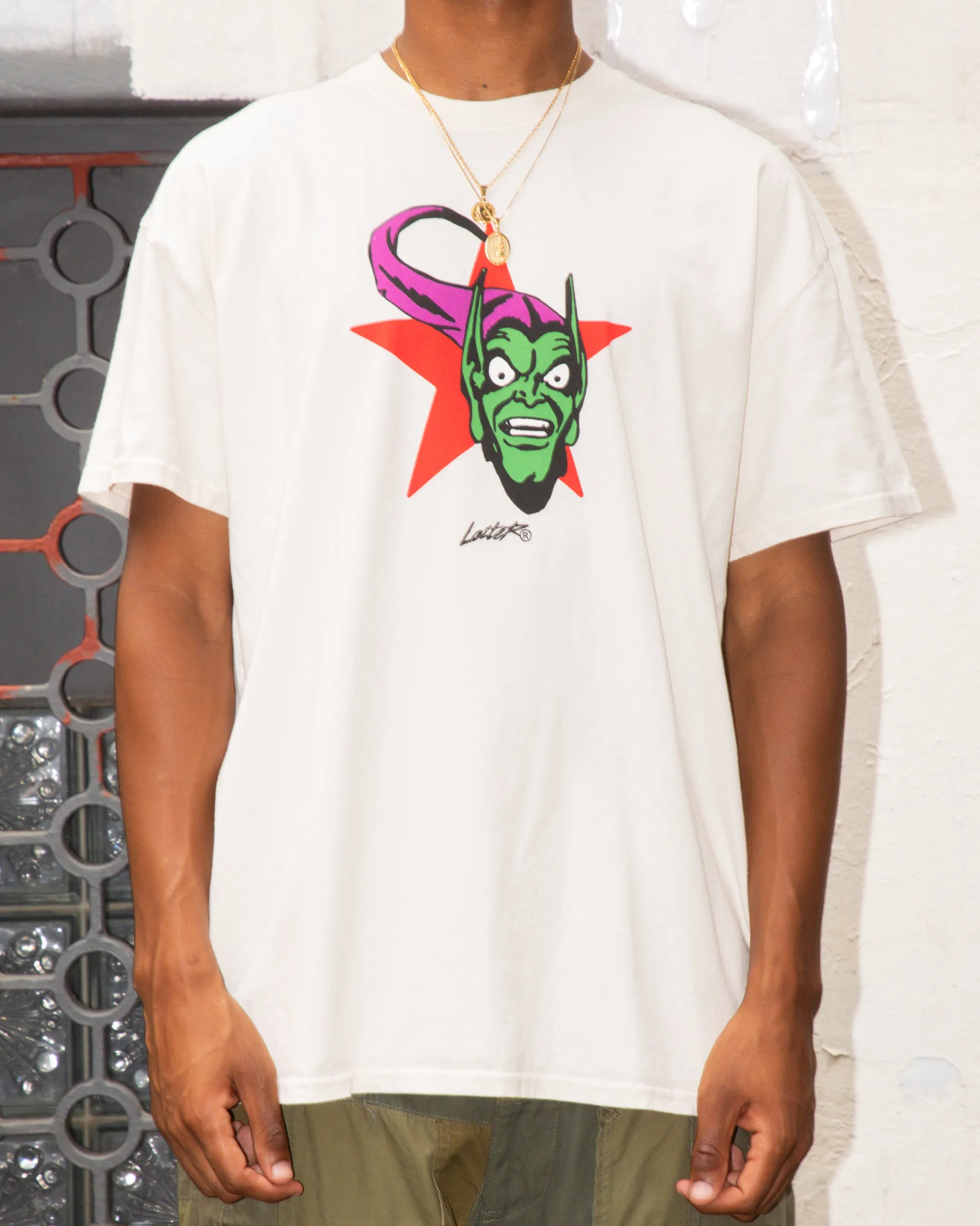 Marvel Spider-Man Green Goblin T-Shirt Off White HeatResistantMaterial Fun Style
