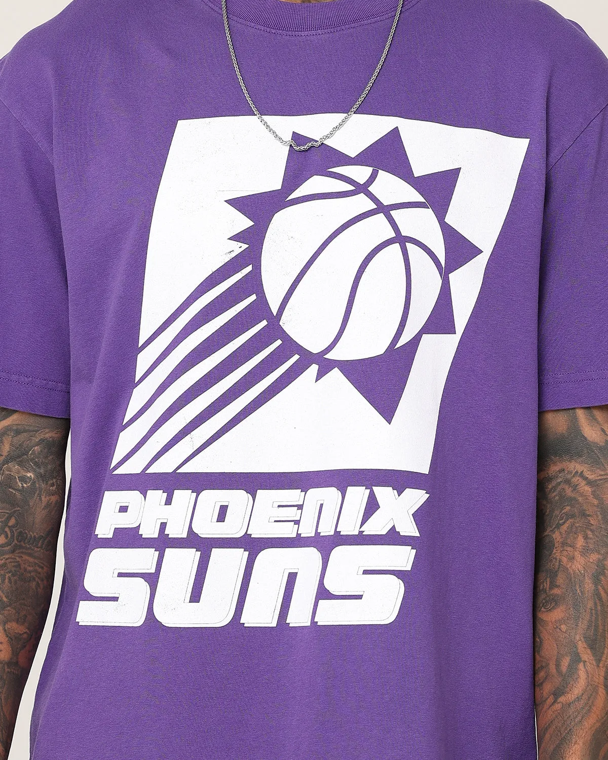 Mitchell & Ness Phoenix Suns XL Logo One Colour T-Shirt Faded Purple Quick Dry Technology