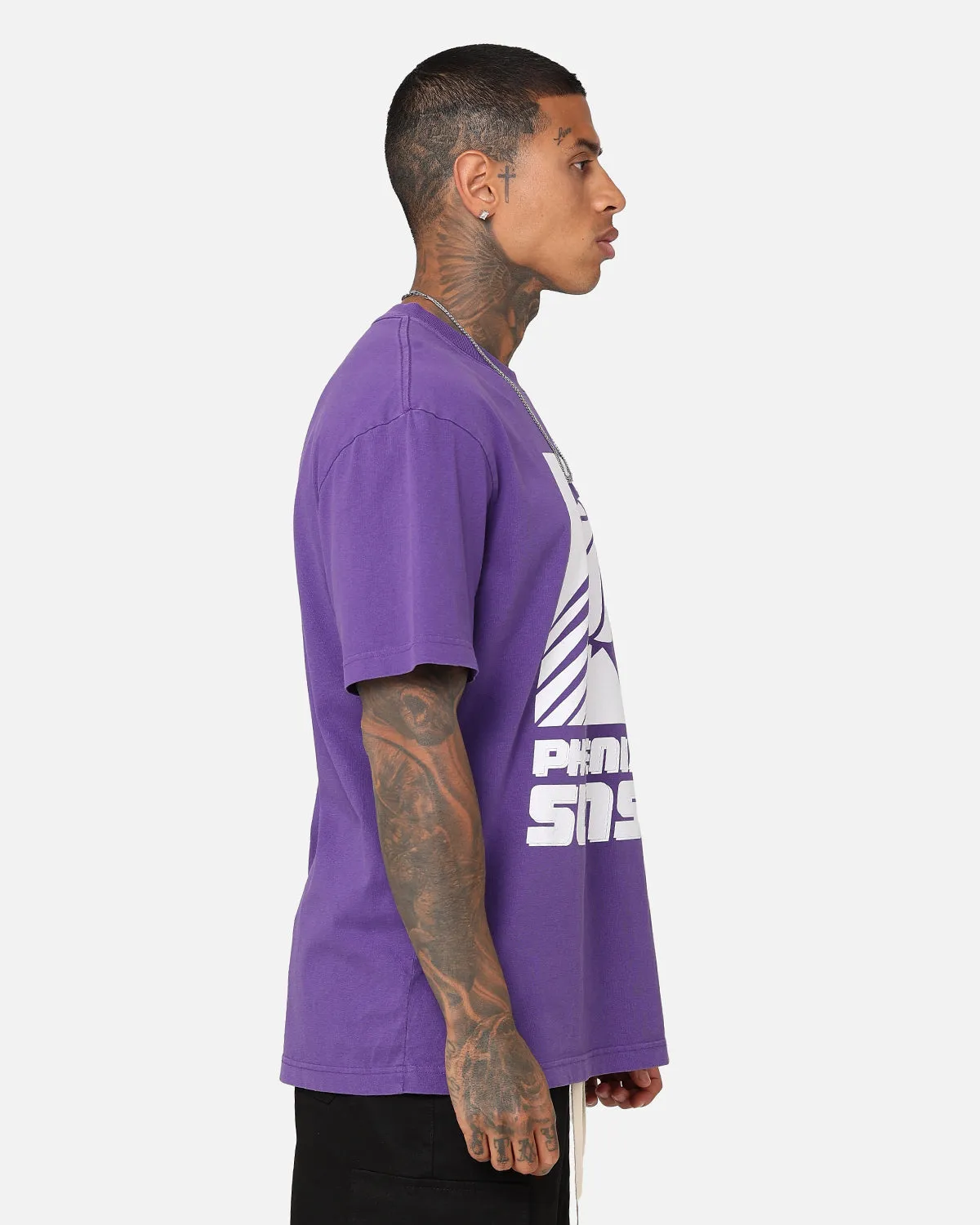 Relaxed Outfit Mitchell & Ness Phoenix Suns XL Logo One Colour T-Shirt Faded Purple