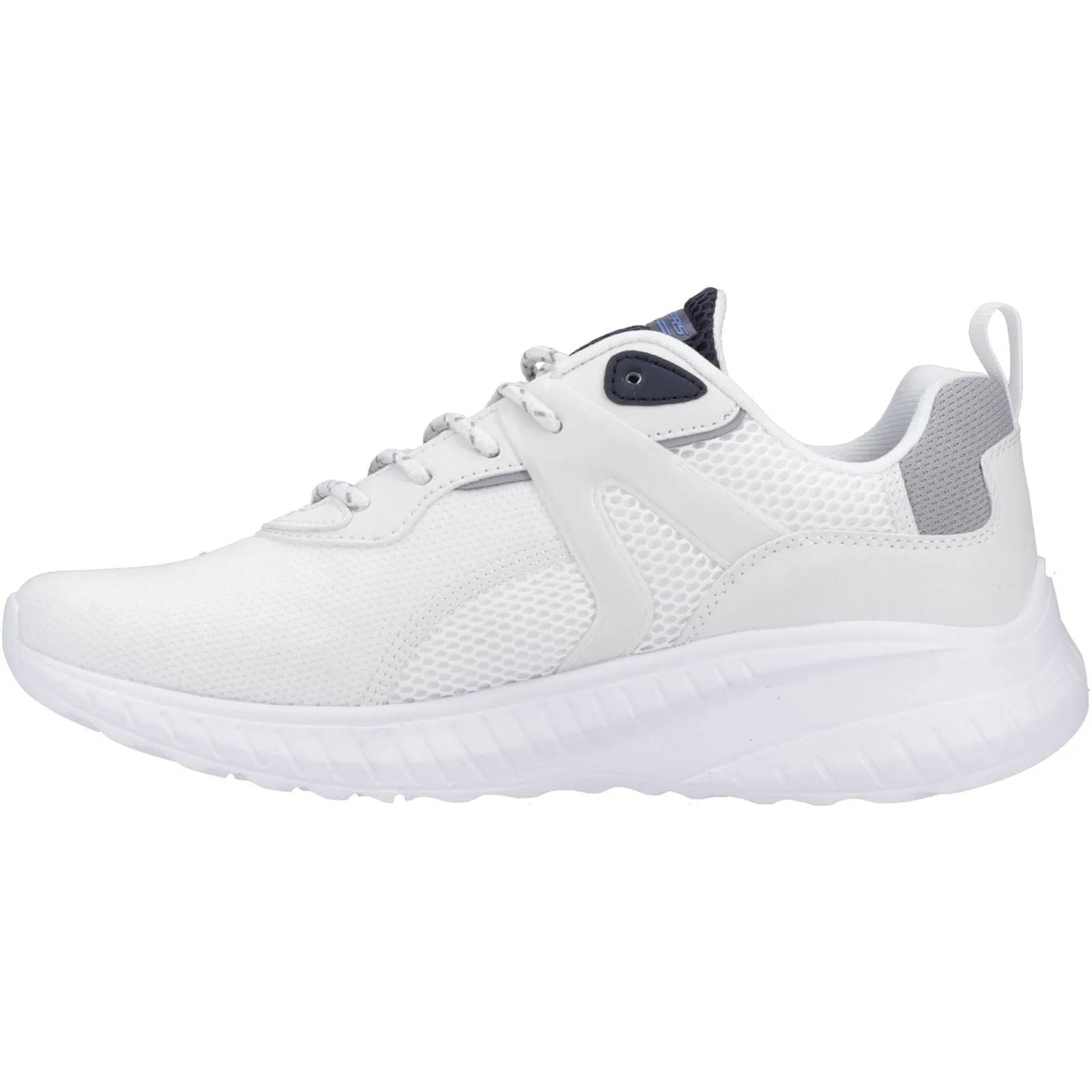 Skechers Mens Bobs Squad Chaos Elevated Drift Trainers White/Multi Posture aid Indoor