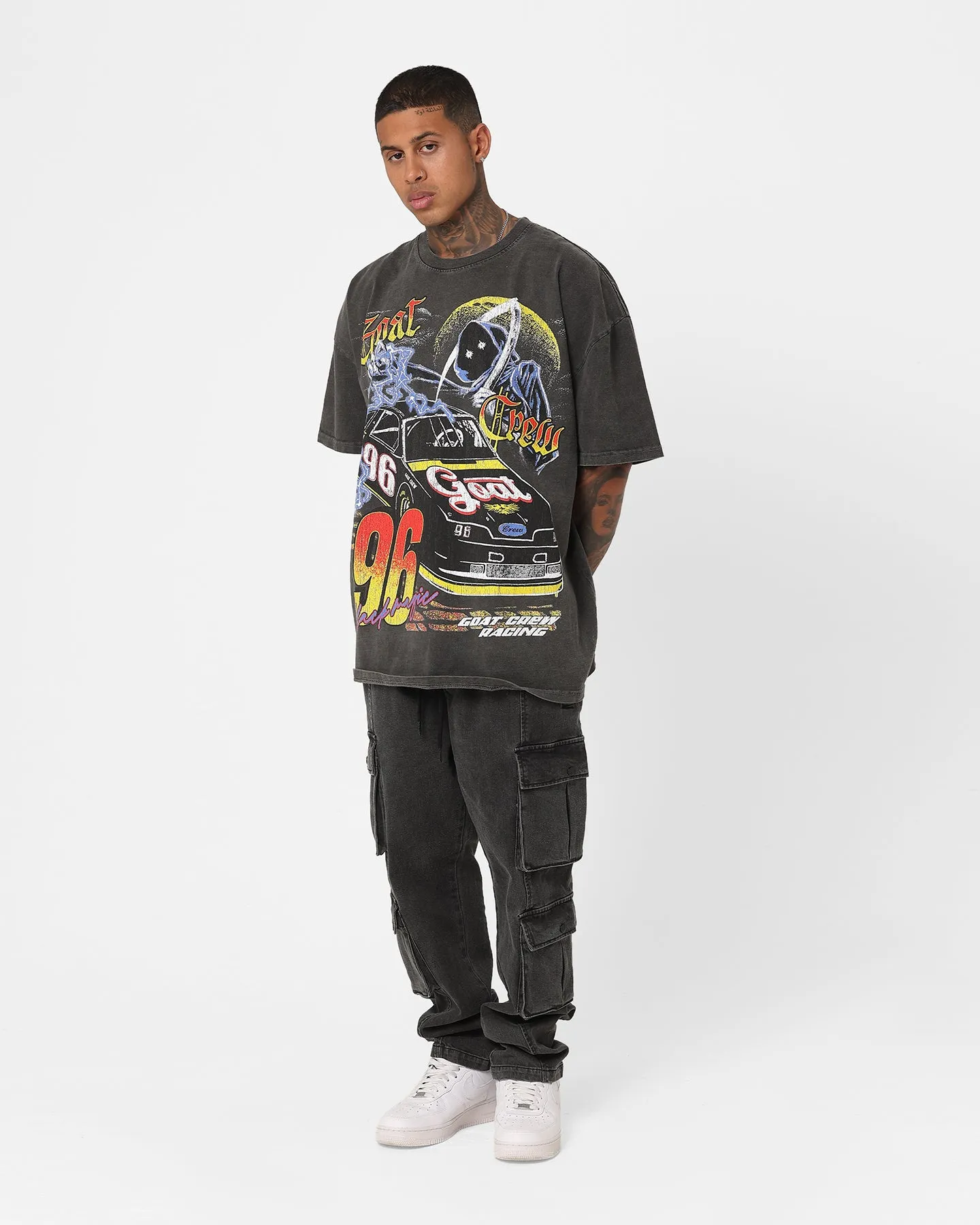 Comfy Layer Wear Goat Crew Black Magic #96 Heavyweight Vintage T-Shirt Black Wash