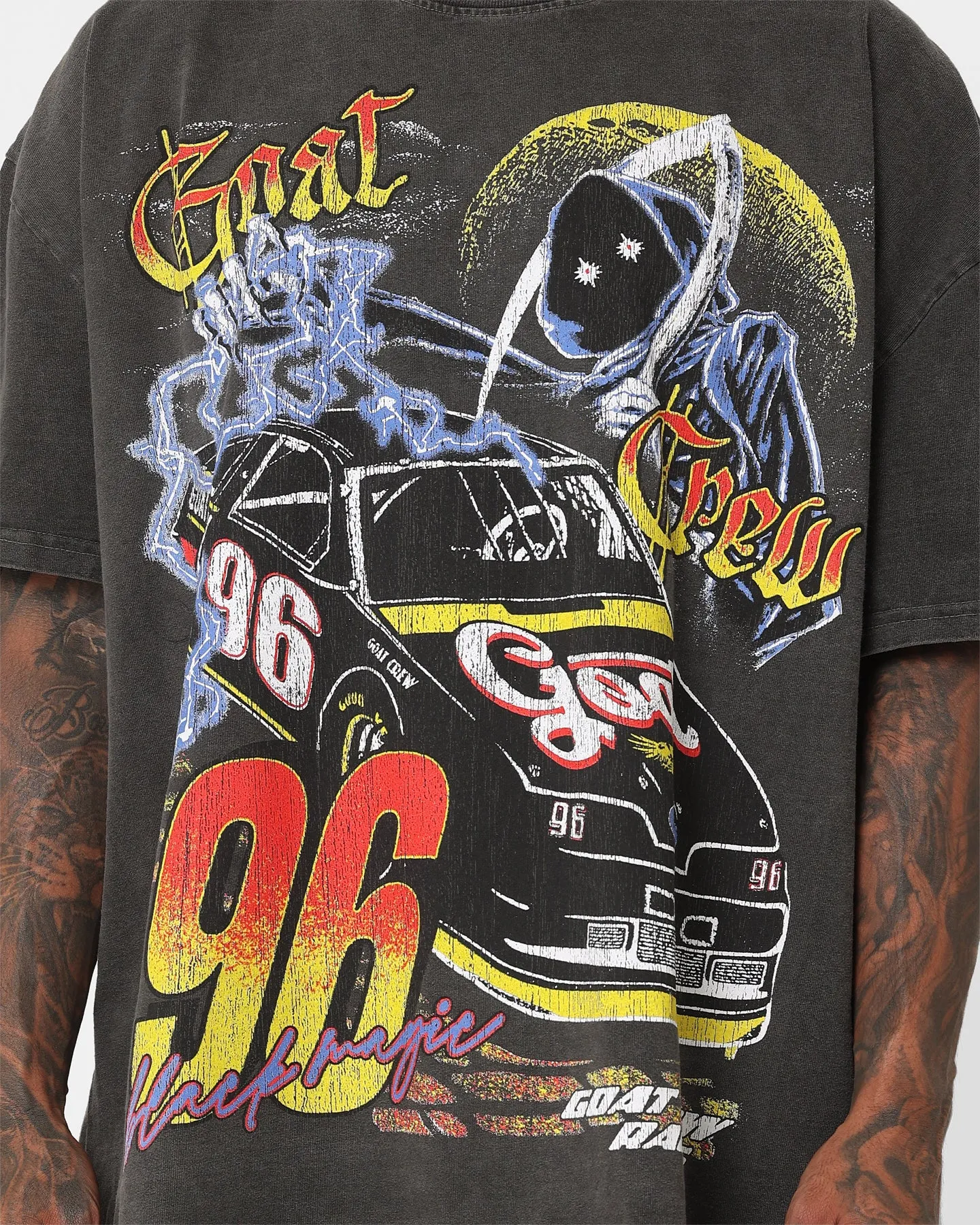 Minimalist Design Goat Crew Black Magic #96 Heavyweight Vintage T-Shirt Black Wash