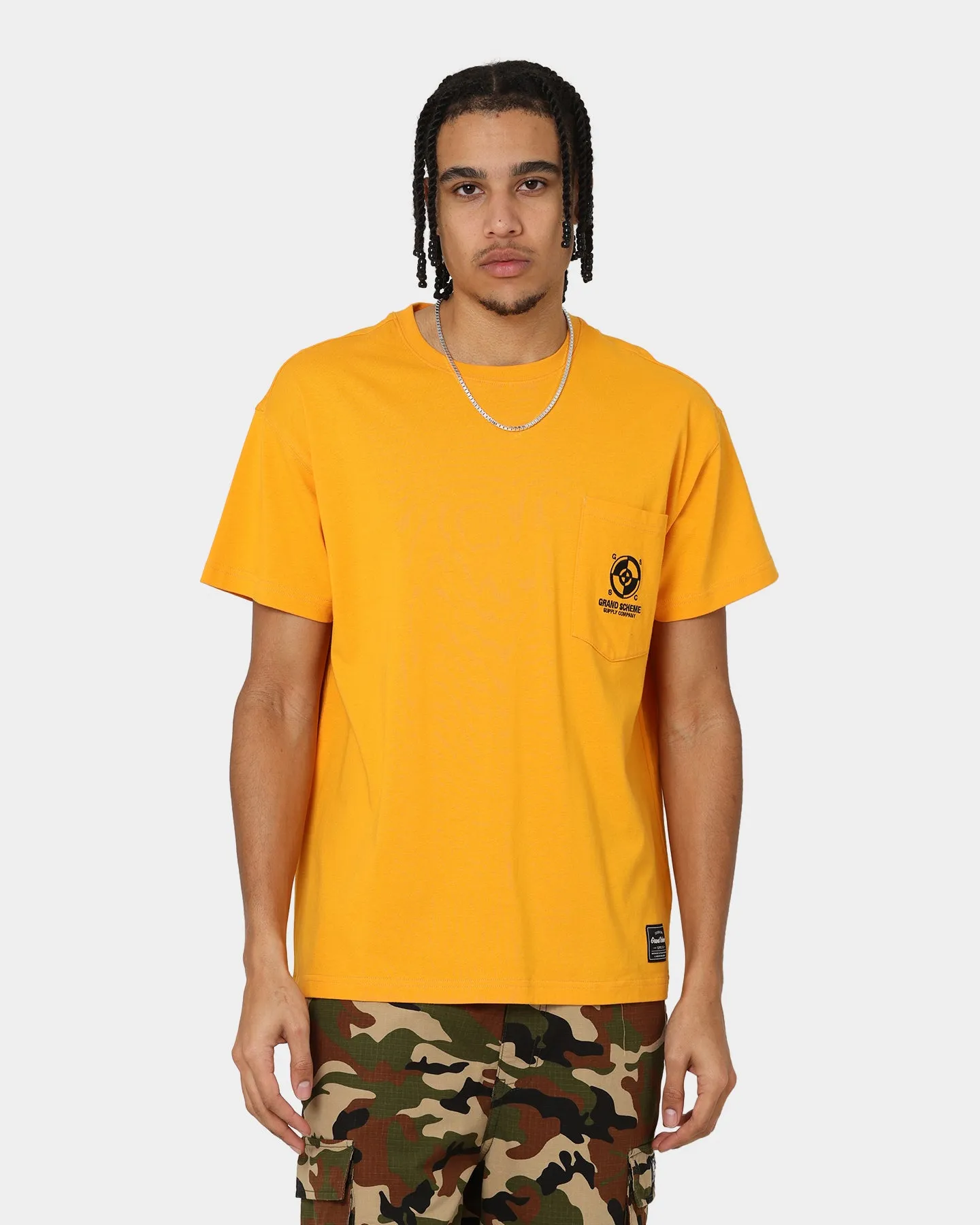 Relax Comfort Style Recycled Material Grand Scheme Pocket T-Shirt Yellow