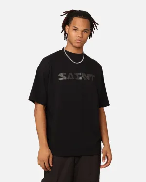 Saint Morta Scripture Mock Neck T-Shirt Black Hypoallergenic Fibers Value for Money