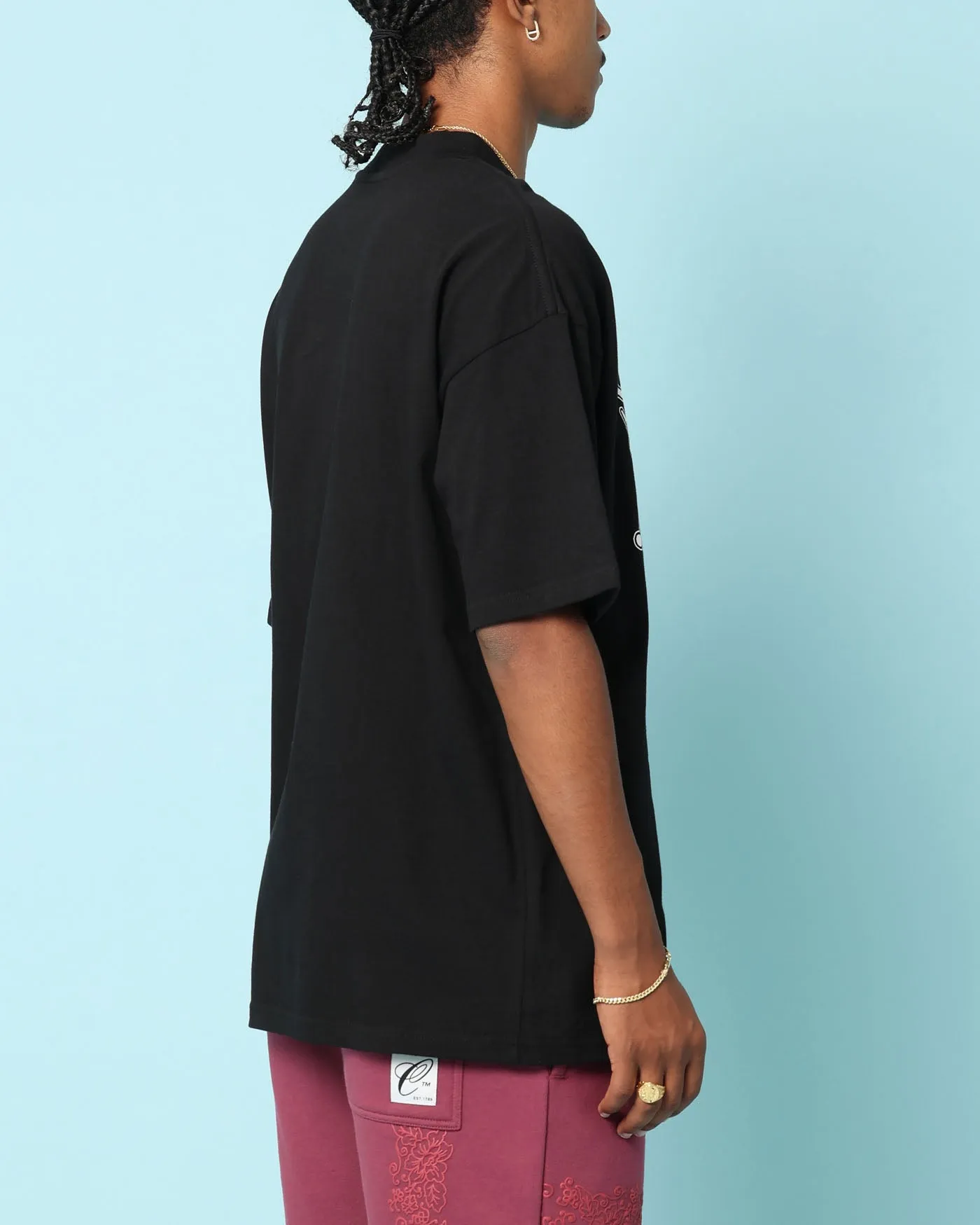 Tear Resistant Functional Style Carr?? Dinner Party Oversized T-Shirt Black