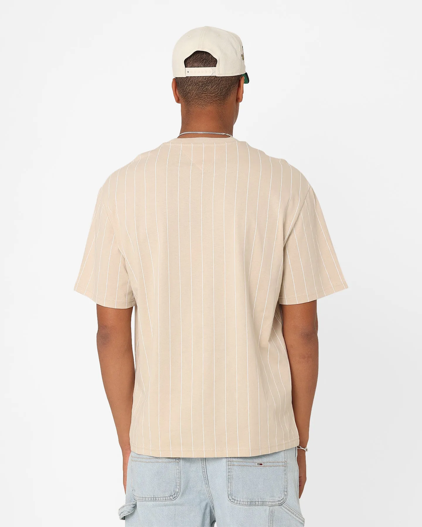 Tommy Jeans Pinstripe T-Shirt Classic Beige back to school