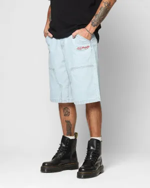 Active Fit Ed Hardy Dragon Jorts Light Blue