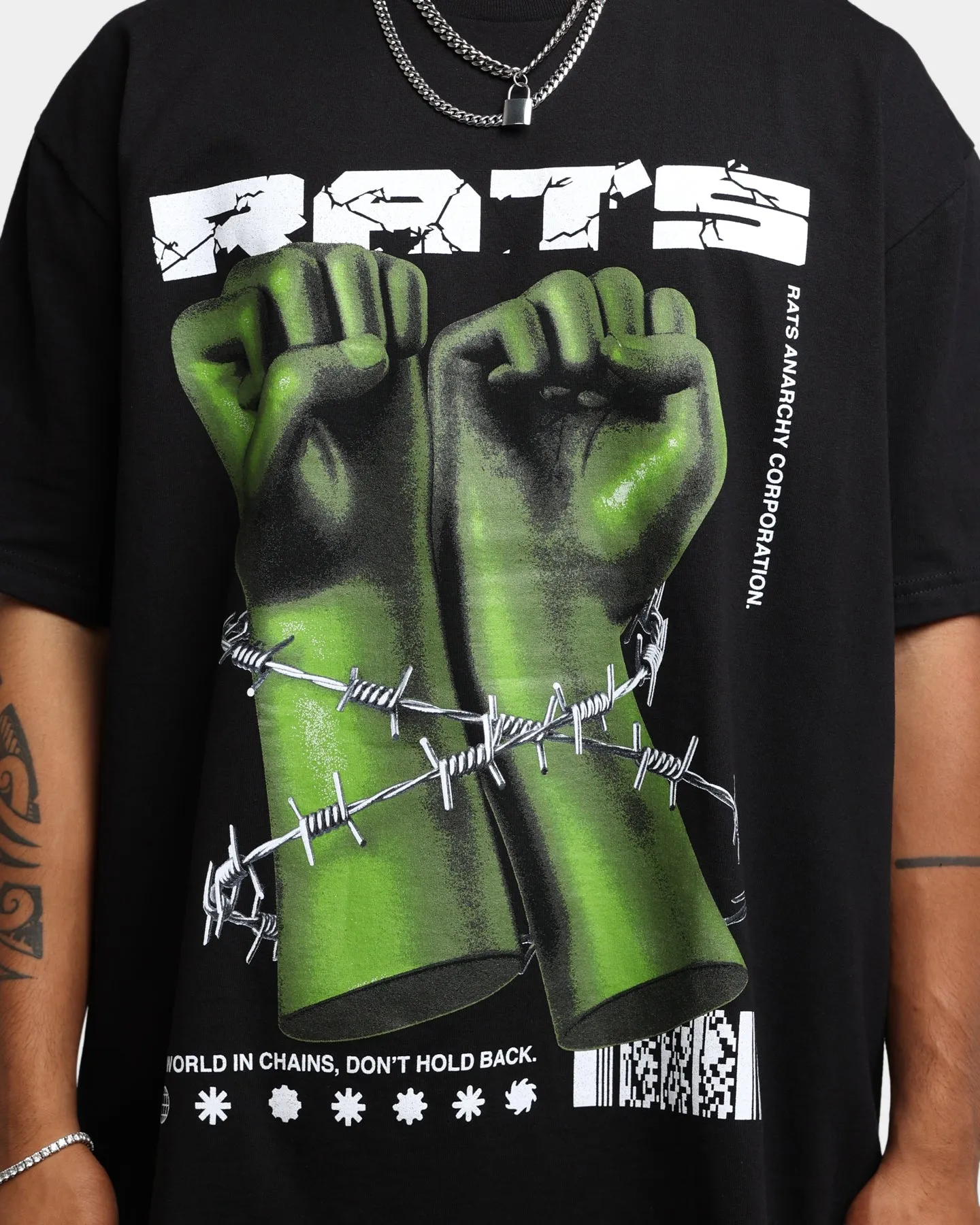 Rats Get Fat Throwing Hands T-Shirt Black Easy Wear cotton material