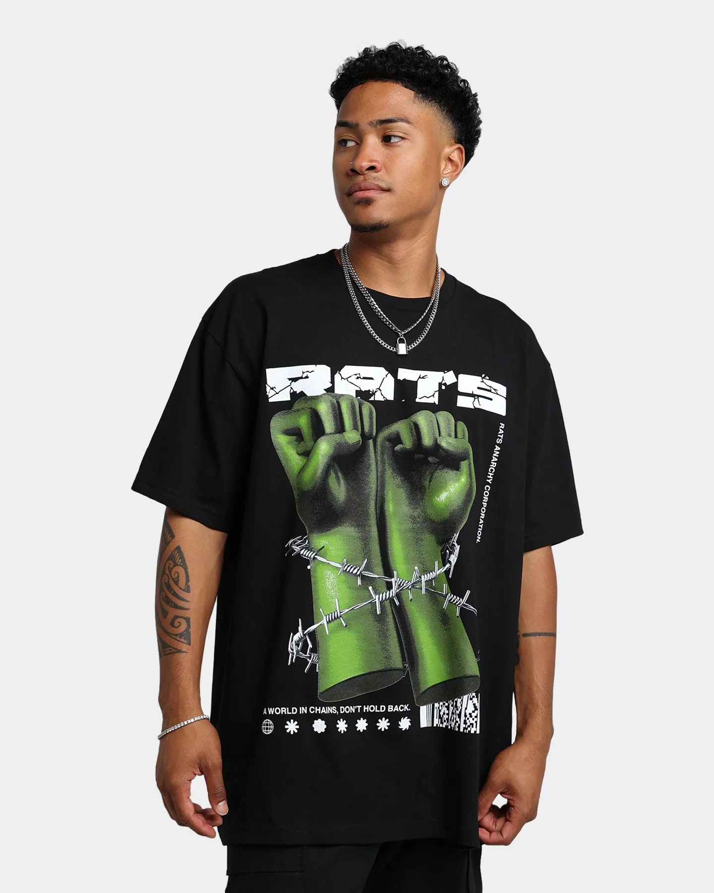 Rats Get Fat Throwing Hands T-Shirt Black Lightweight Style QuickDry Material