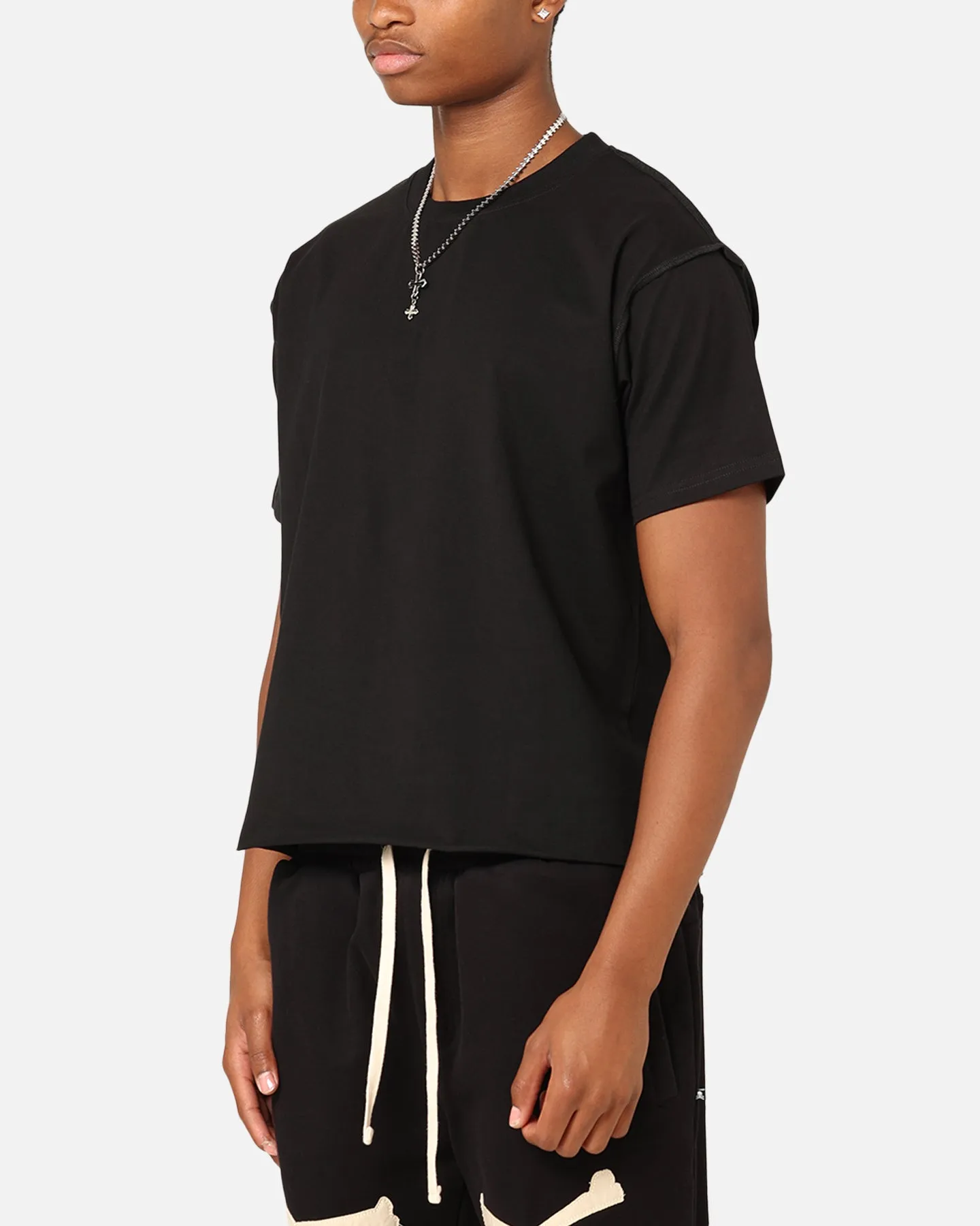 Saint Morta Lafayette Cropped T-Shirt Black Active Layering