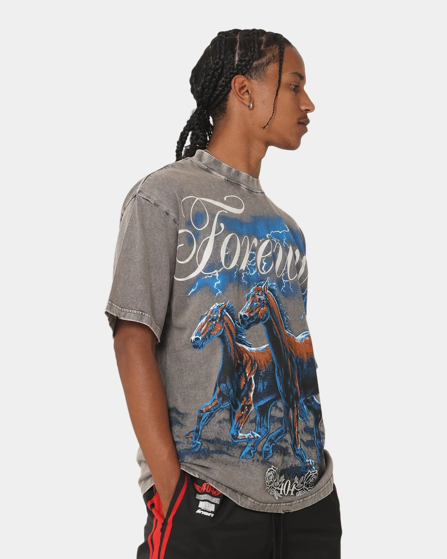 Chic and Cozy 404 Night Rider Vintage T-Shirt Charcoal