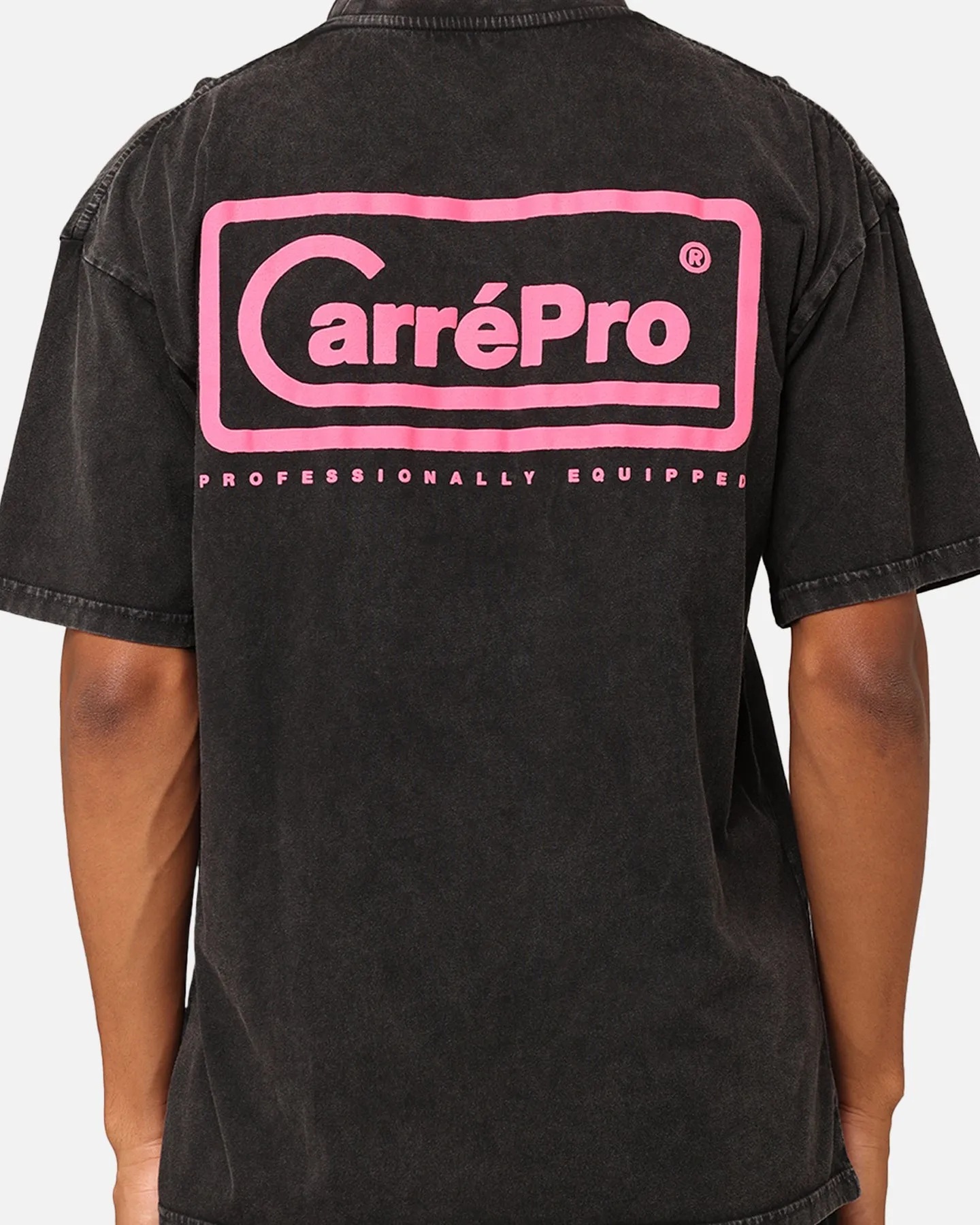 Unisex style Stylish Carre Pro T-Shirt Black Acidwash