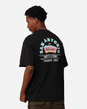 Mitchell & Ness San Antonio Spurs Arch T-Shirt Faded Black Quick Dry Fabric Spring Freshness