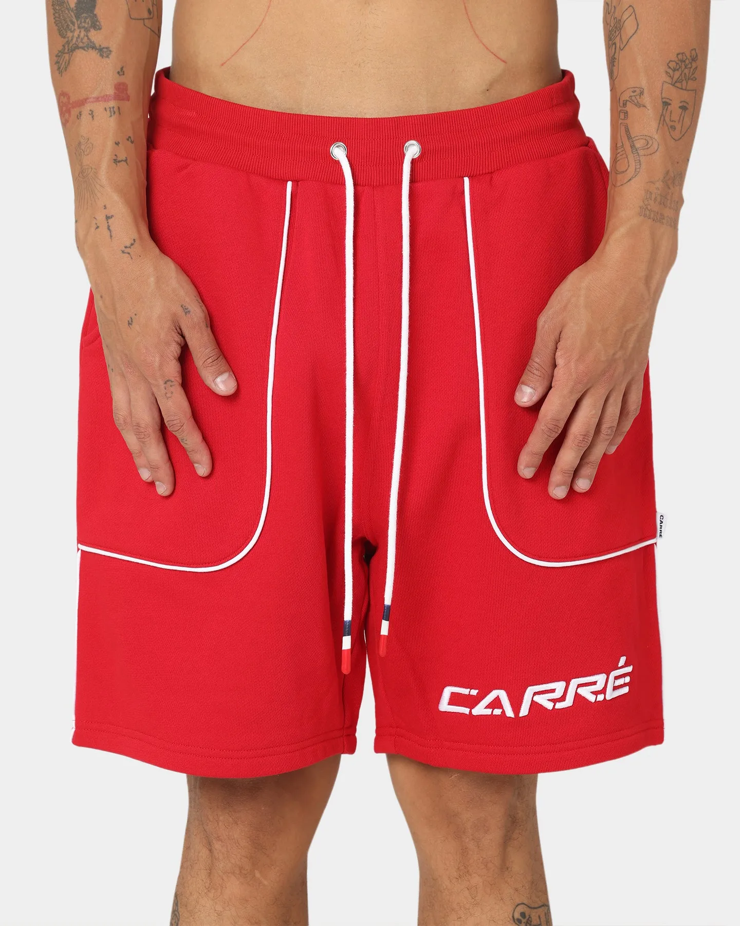 Carre Ange Track Shorts Red Effortless Movement Breezy Feel