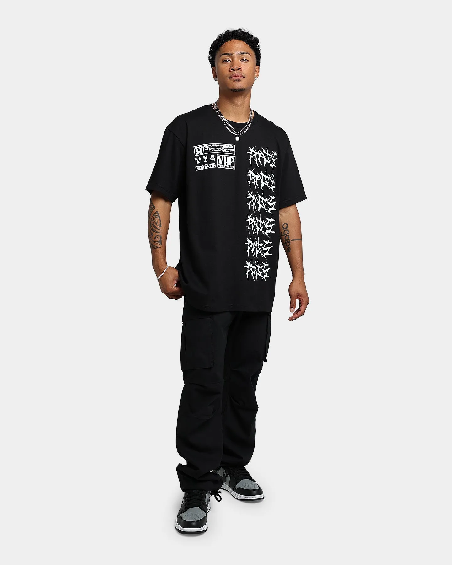 Streetwear Style Rats Get Fat Guilty Pleasures VHP T-Shirt Black