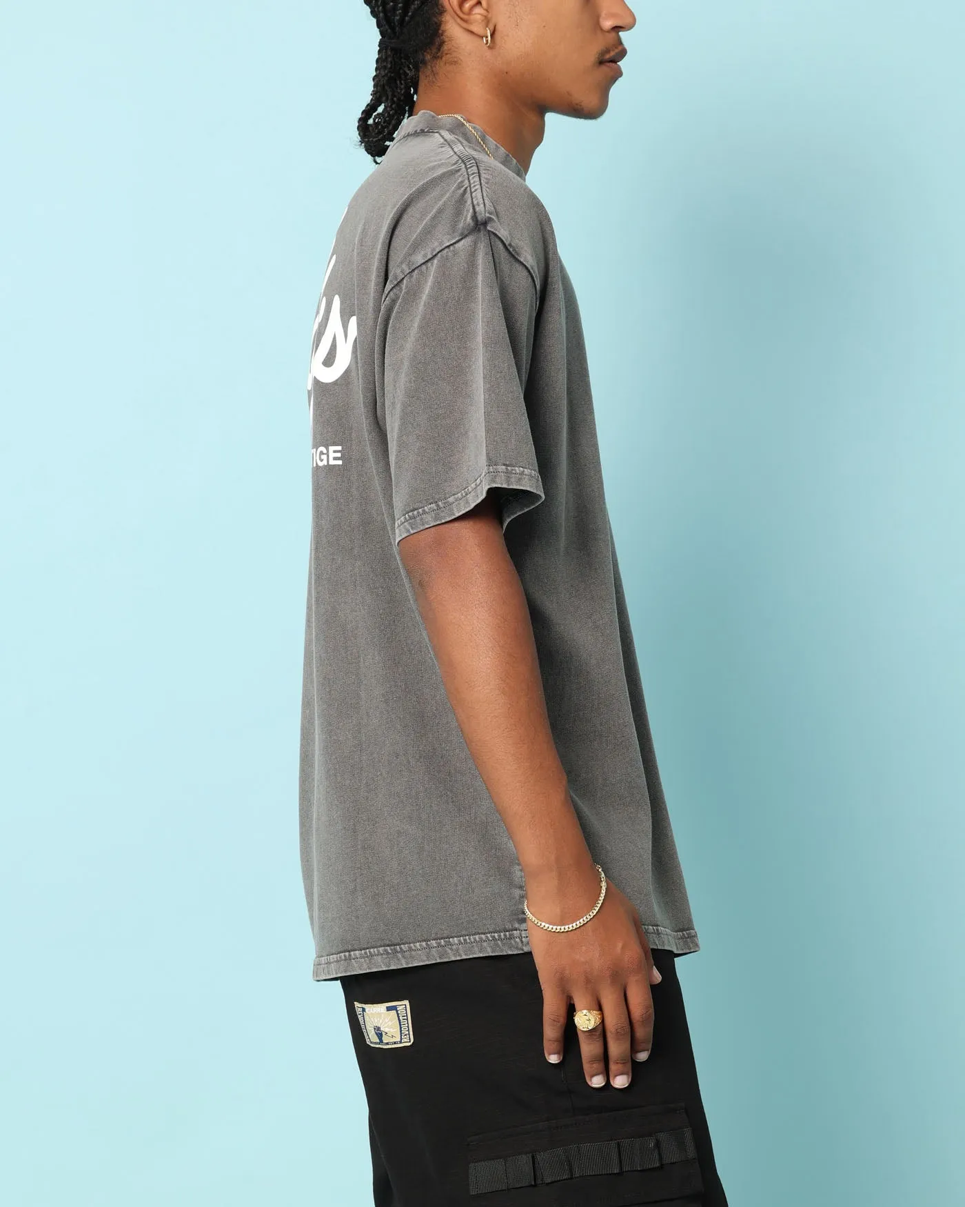 Carr?? Gorgeous Script Oversized T-Shirt Washed Charcoal EcoFriendly Dye