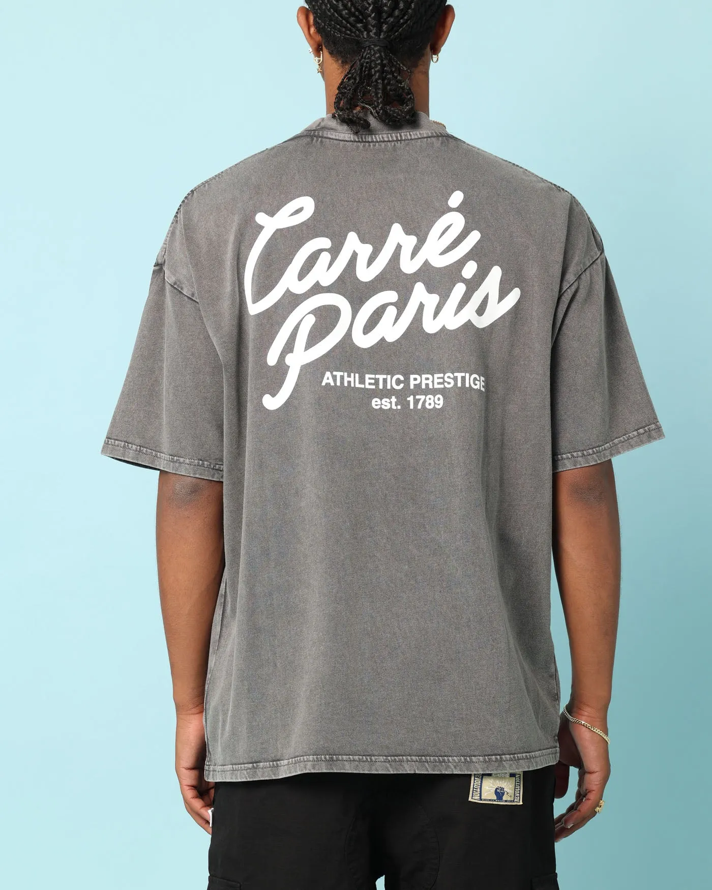 Eco Friendly Material QuickDryTechnology Carr?? Gorgeous Script Oversized T-Shirt Washed Charcoal