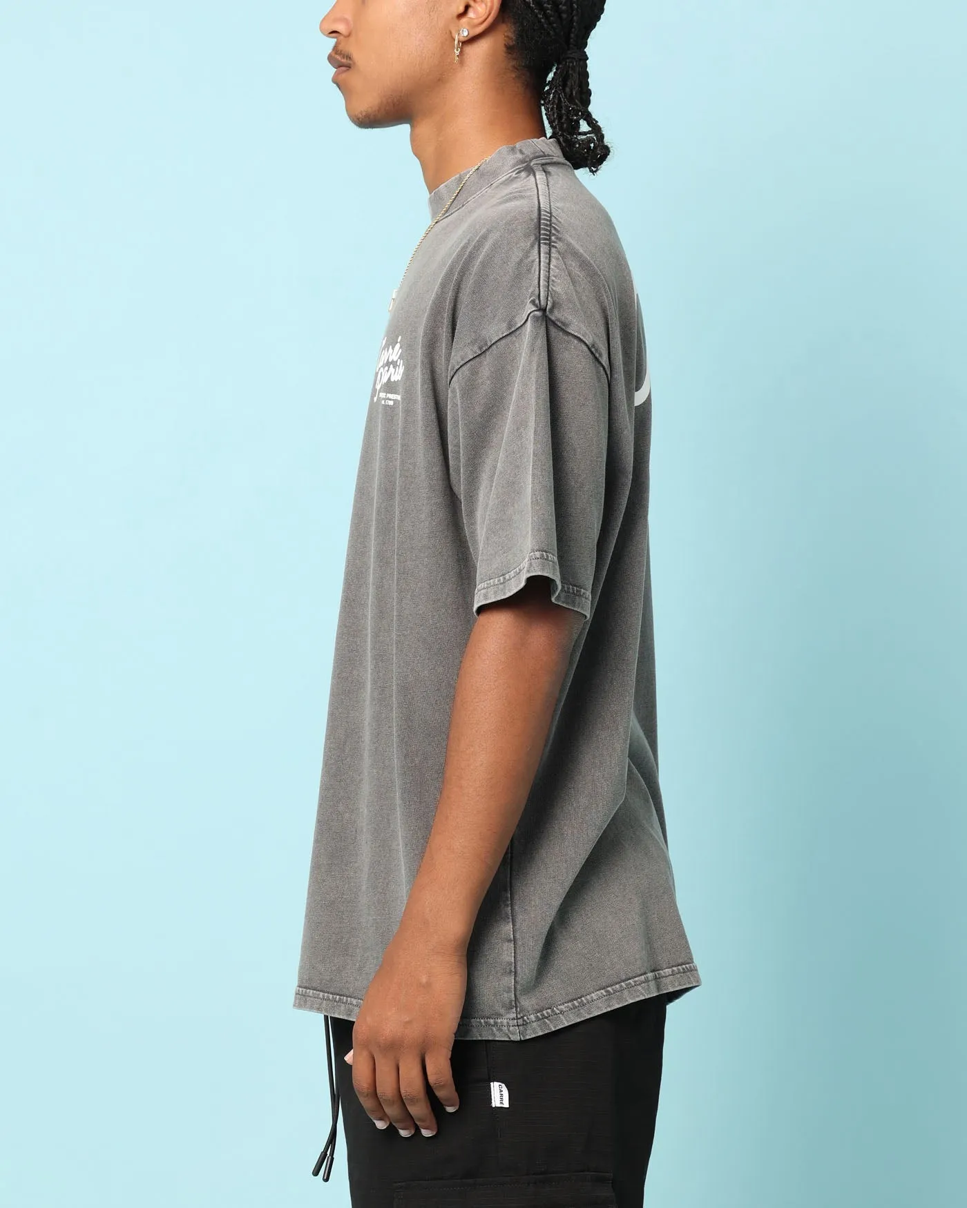 Oversized Cut Carr?? Gorgeous Script Oversized T-Shirt Washed Charcoal