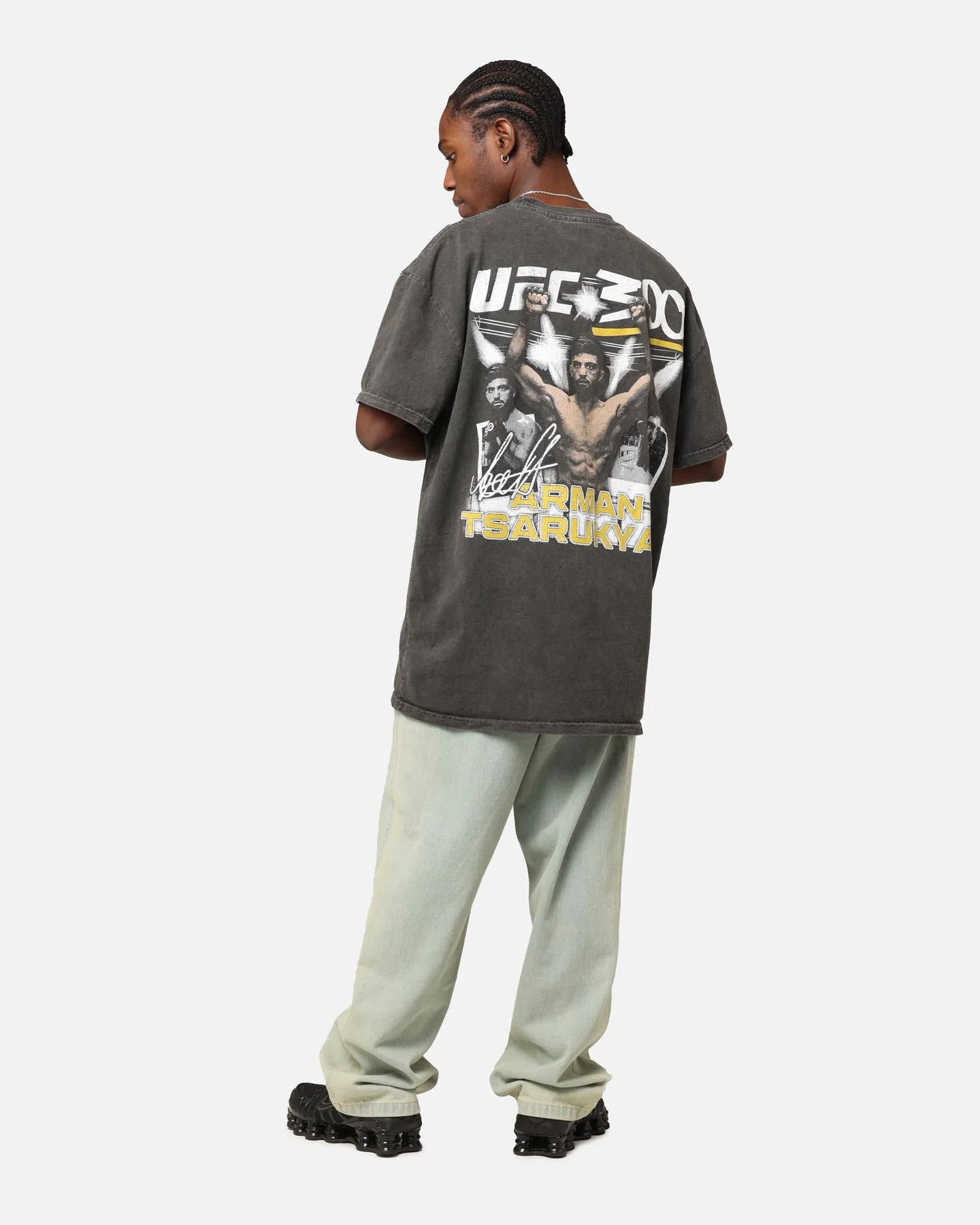 Versatile Wardrobe Piece Modern Wear UFC By Culture Kings Arman "Ahalkalakets" Tsarukyan 300 Heavyweight T-Shirt Black Wash