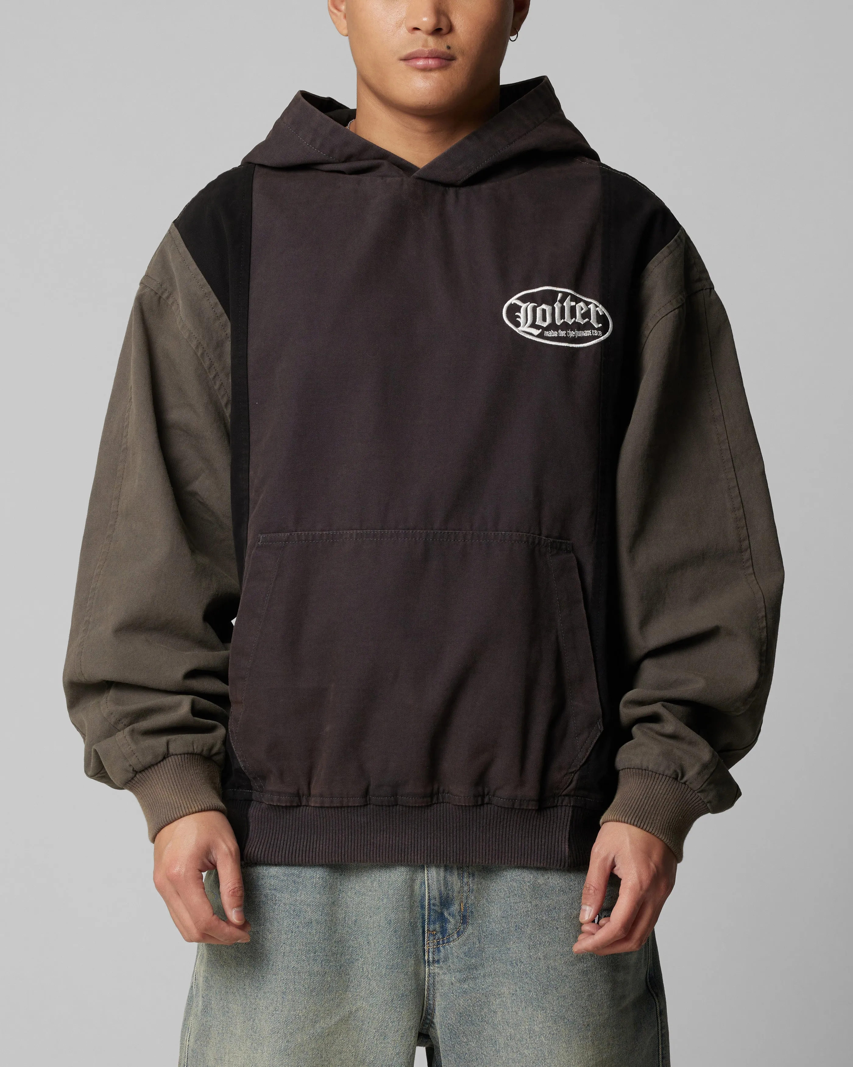 Loiter Splinter Hoodie Black/Charcoal Trendy Look