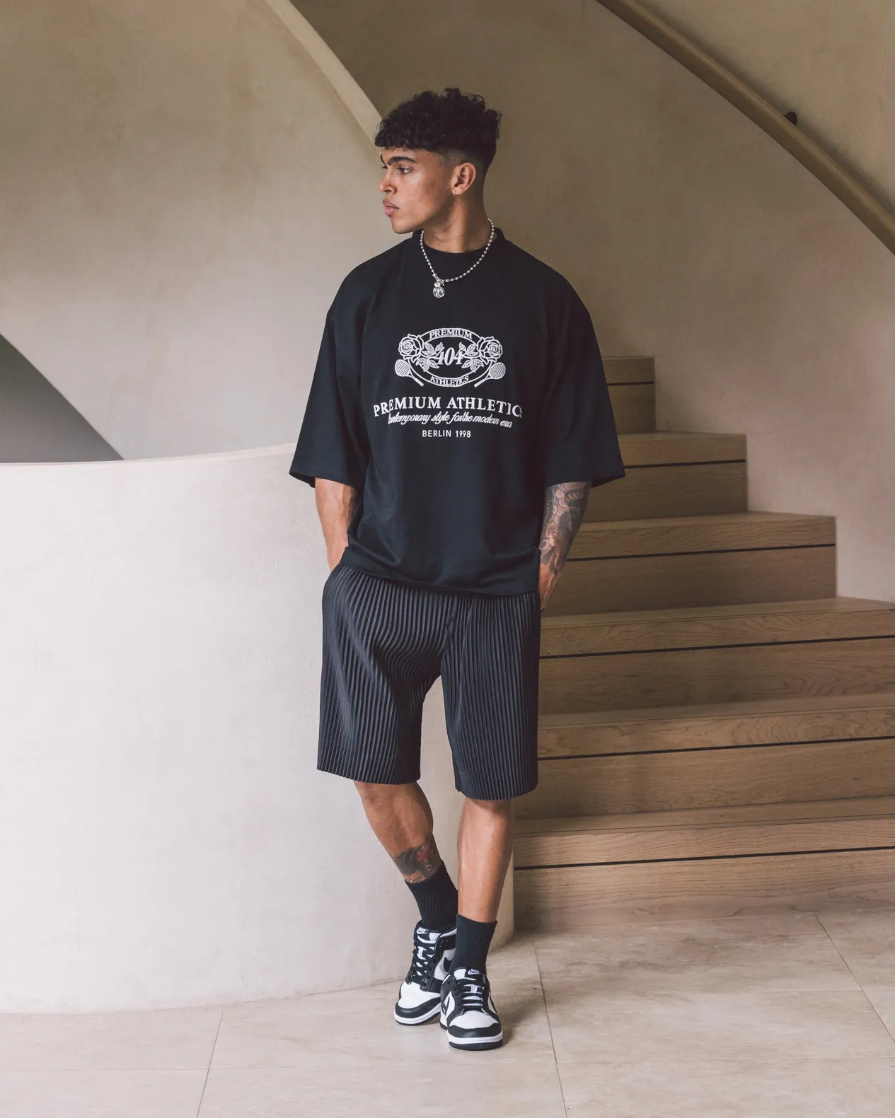 High Durability Weave 404 Premium Athletics Heritage T-Shirt Black