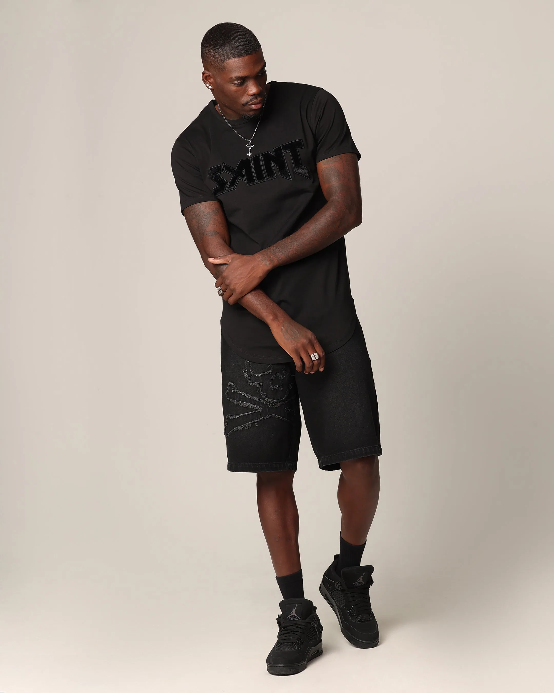 Saint Morta Fein El Duplo T-Shirt Black Chic Fit