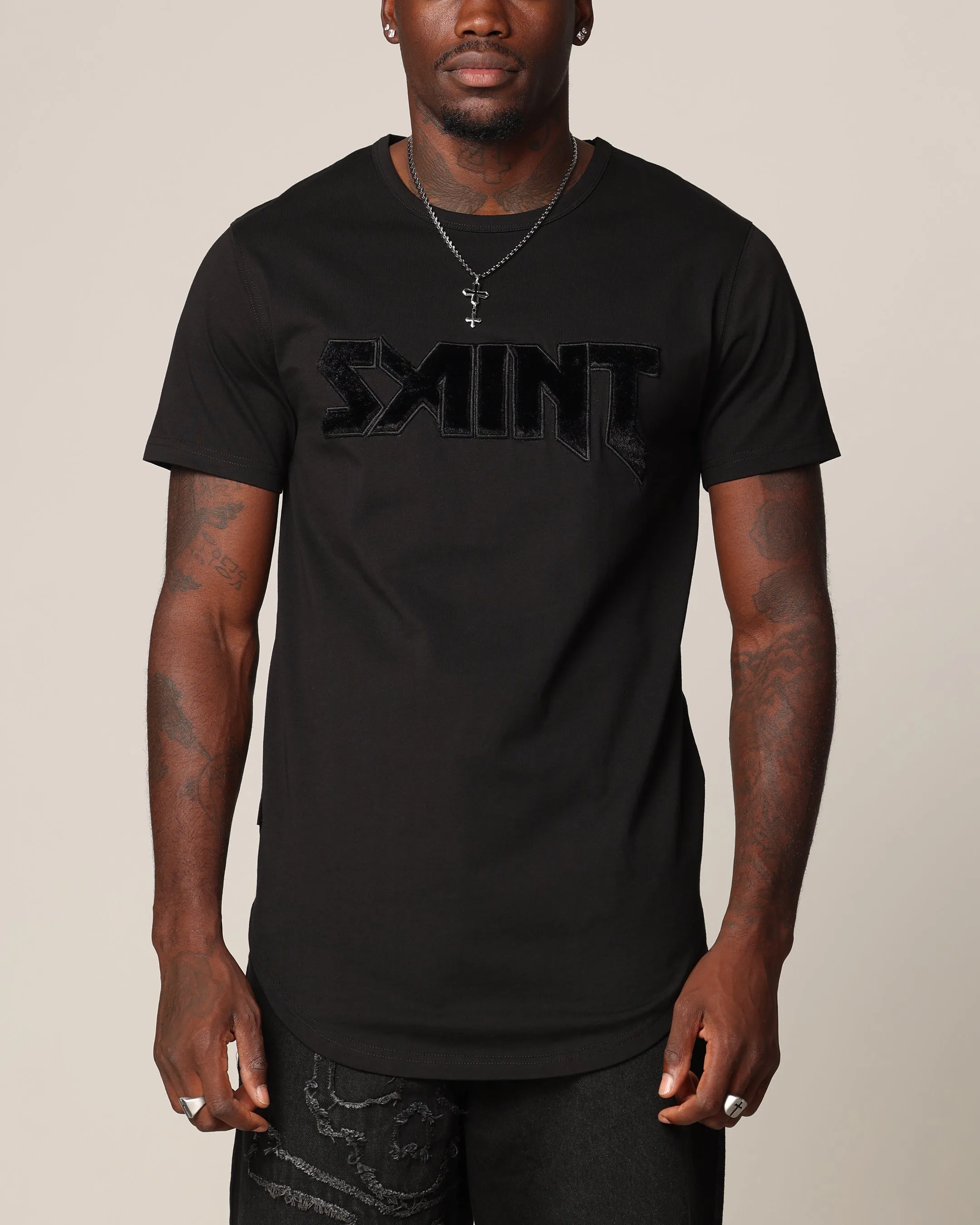 Wrinkle Resistant Saint Morta Fein El Duplo T-Shirt Black