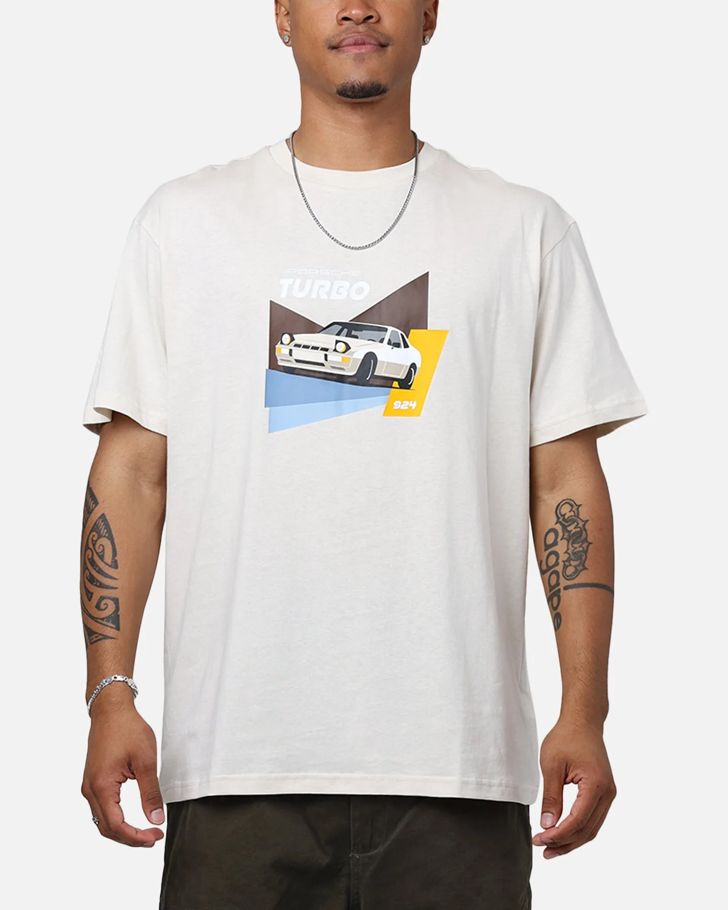 Puma X Porsche 924 Graphic T-Shirt Alphine Snow Fresh and Cool Heathered Fabric