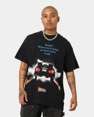 American Thrift X Back To The Future Back To The Future 1 Vintage T-Shirt Washed Black Bold Look Active Essentials