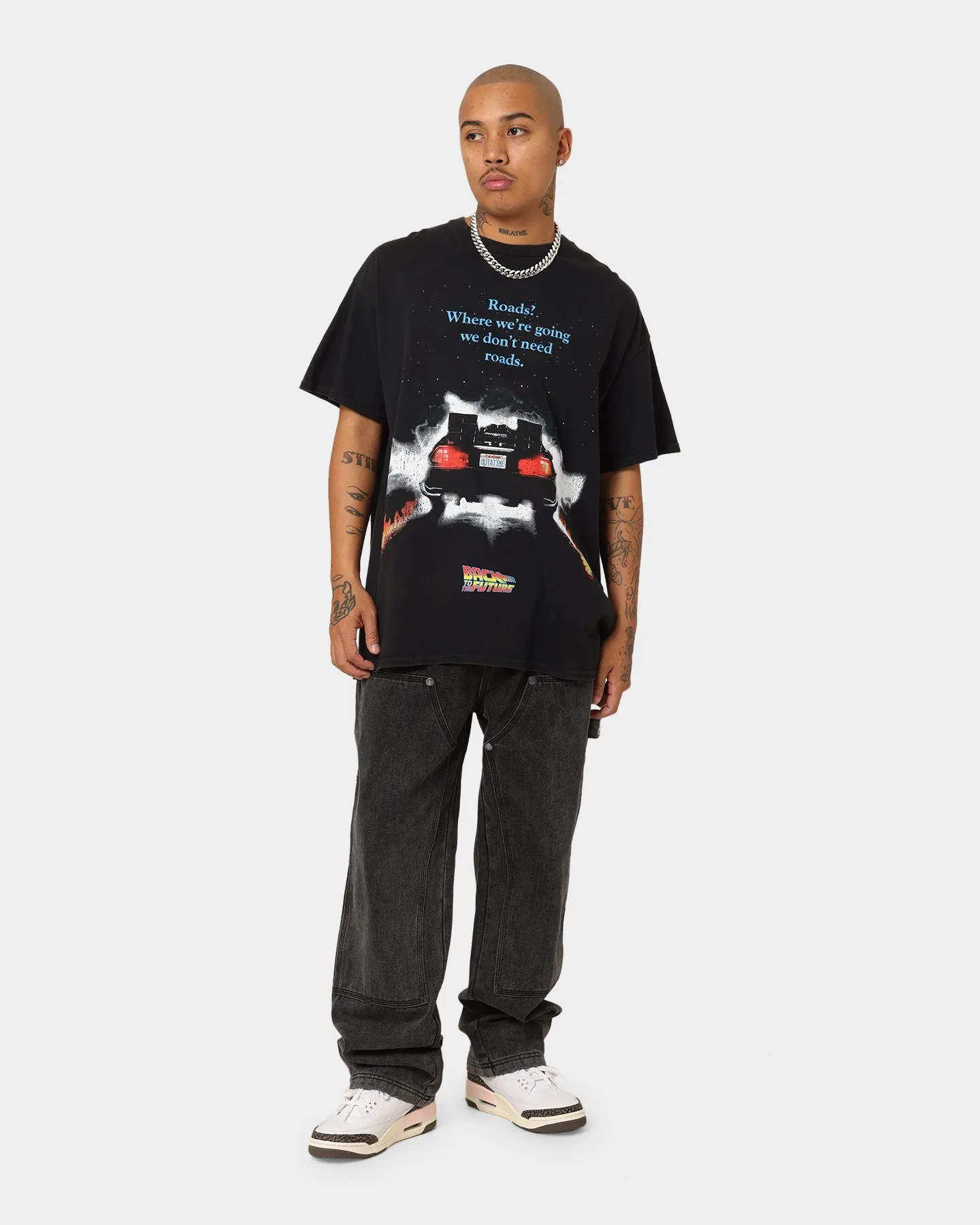Hydrophobic coating Sustainable Production Process American Thrift X Back To The Future Back To The Future 1 Vintage T-Shirt Washed Black