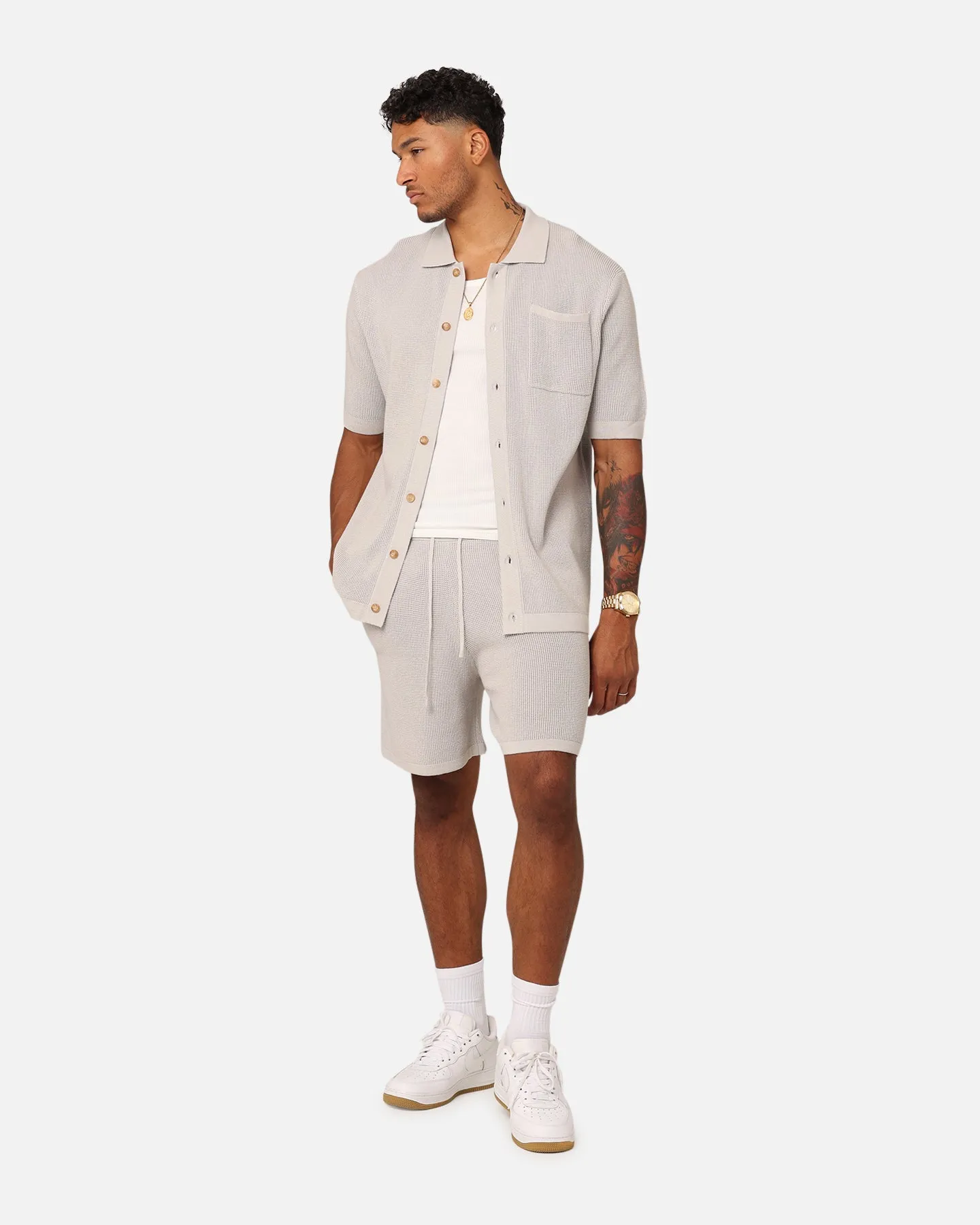 Functional Waist XXIII Zyair Knit Rib Shorts Stone