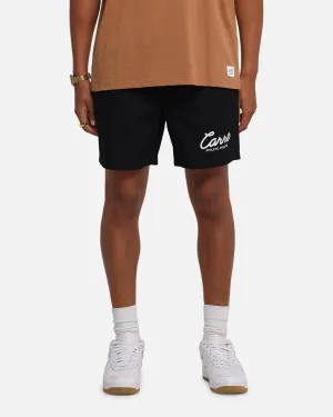 Carre Prestige Script Beach Shorts Black Playful Style Travel Wear