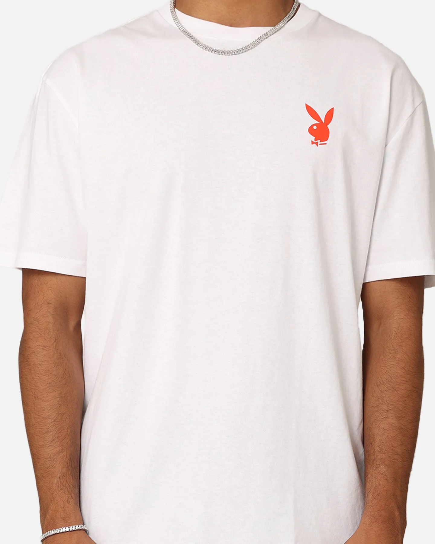 Playboy Bunny O Gothic Stack T-Shirt White VintageWash