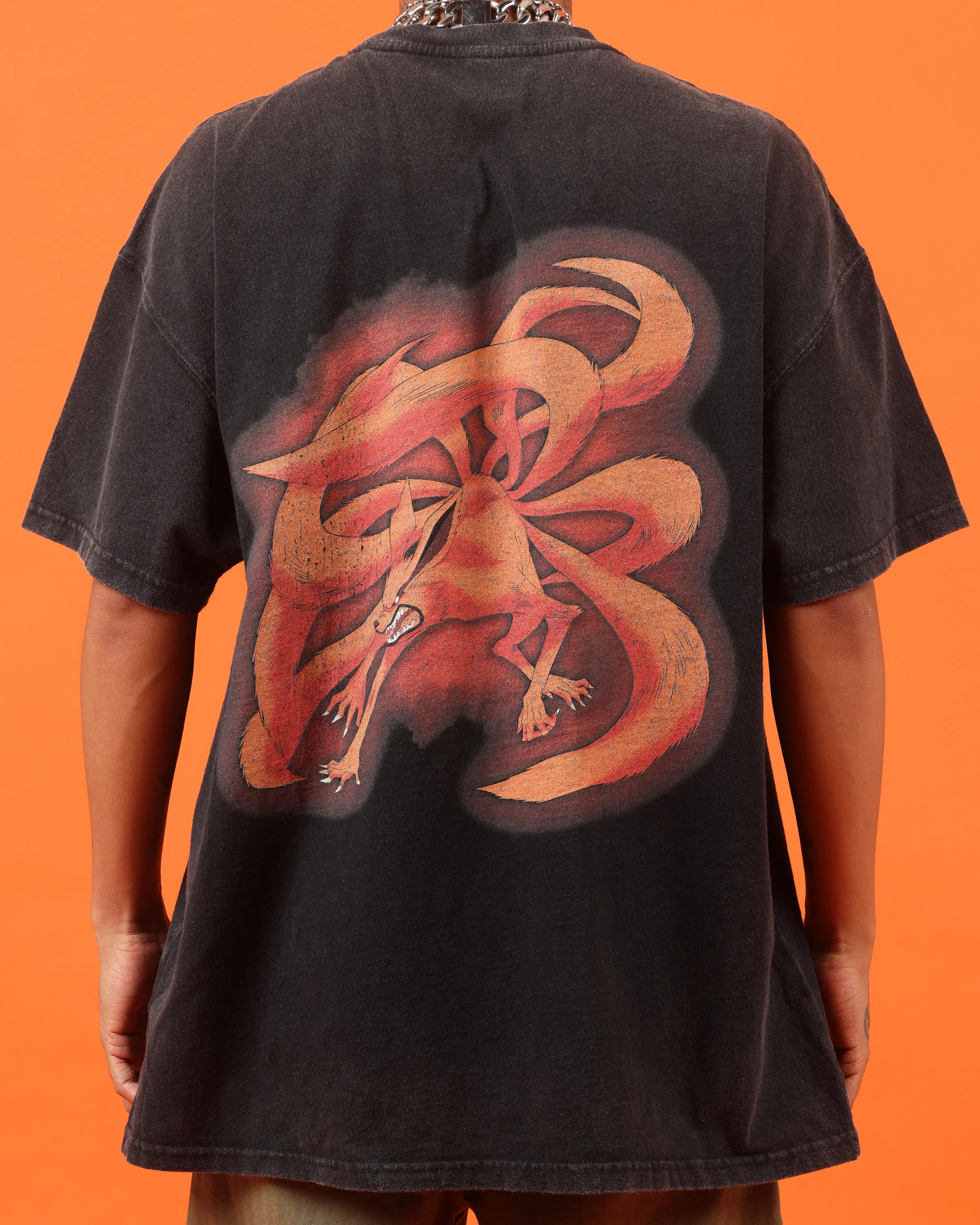 Pocket Reinforcement Goat Crew X Naruto Naruto Premium Vintage T-Shirt Vintage Black