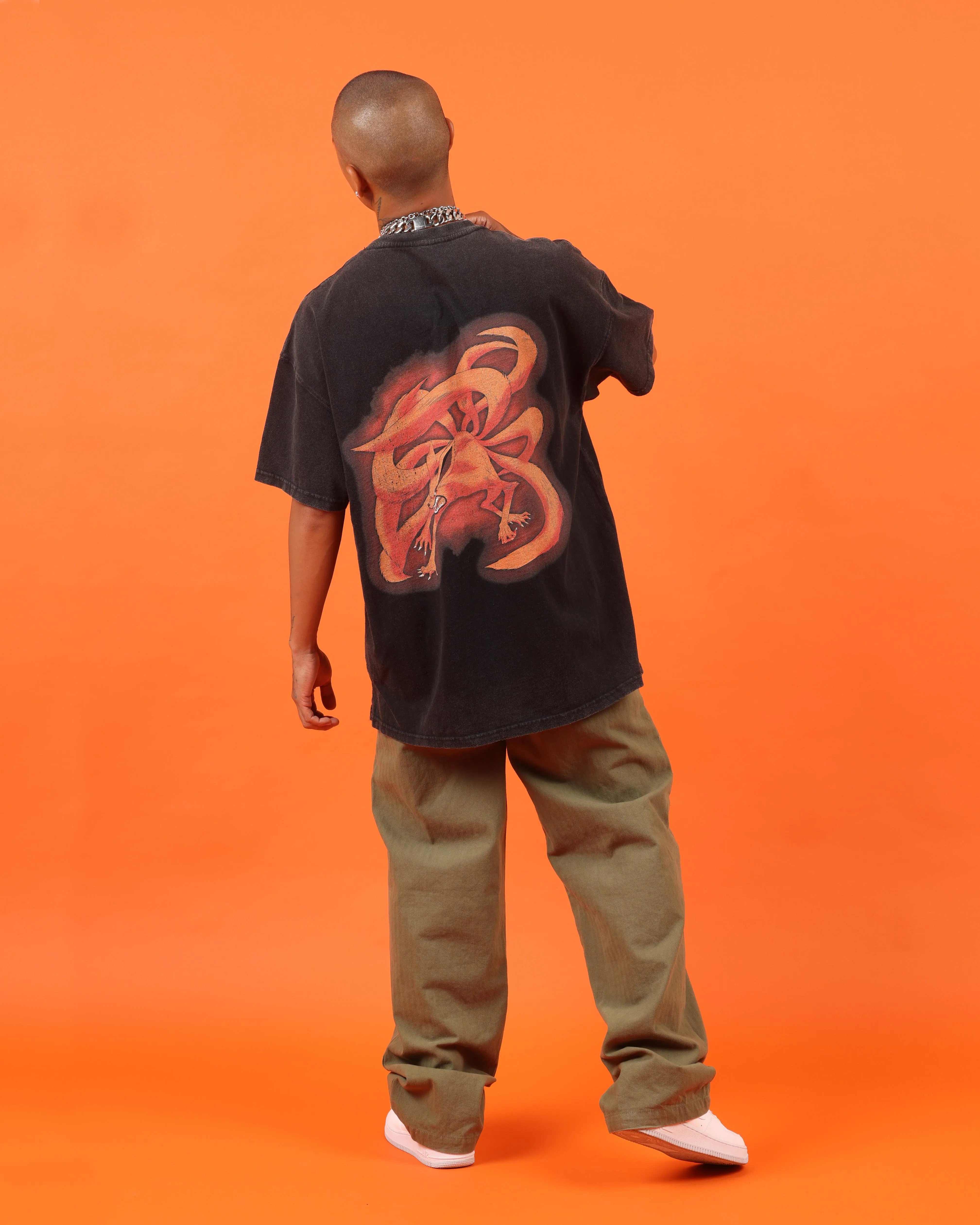 Goat Crew X Naruto Naruto Premium Vintage T-Shirt Vintage Black Fade Resistant Dye