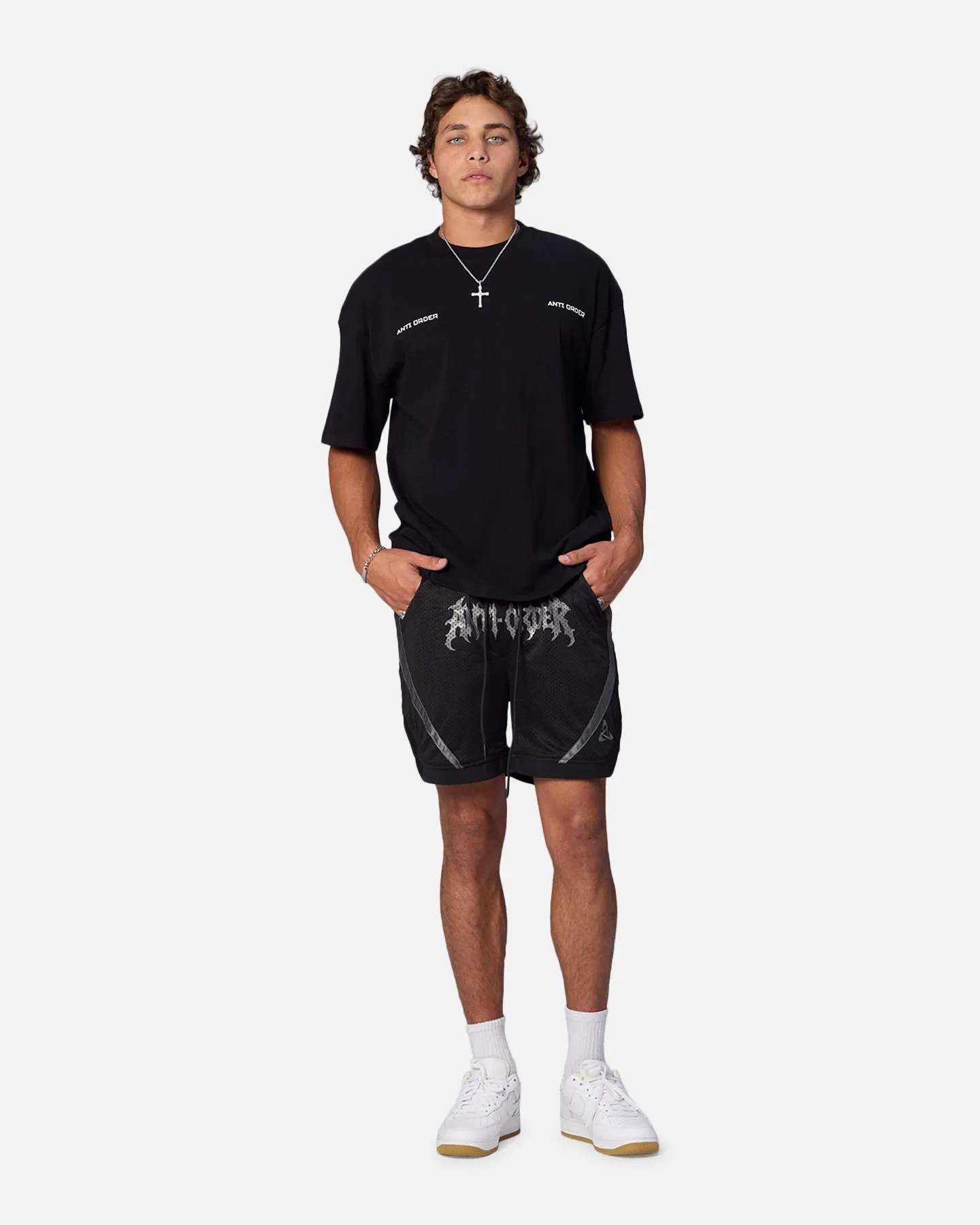 The Anti Order Sparta Mesh Basketball Shorts Black/Grey Reinforced Stress Points