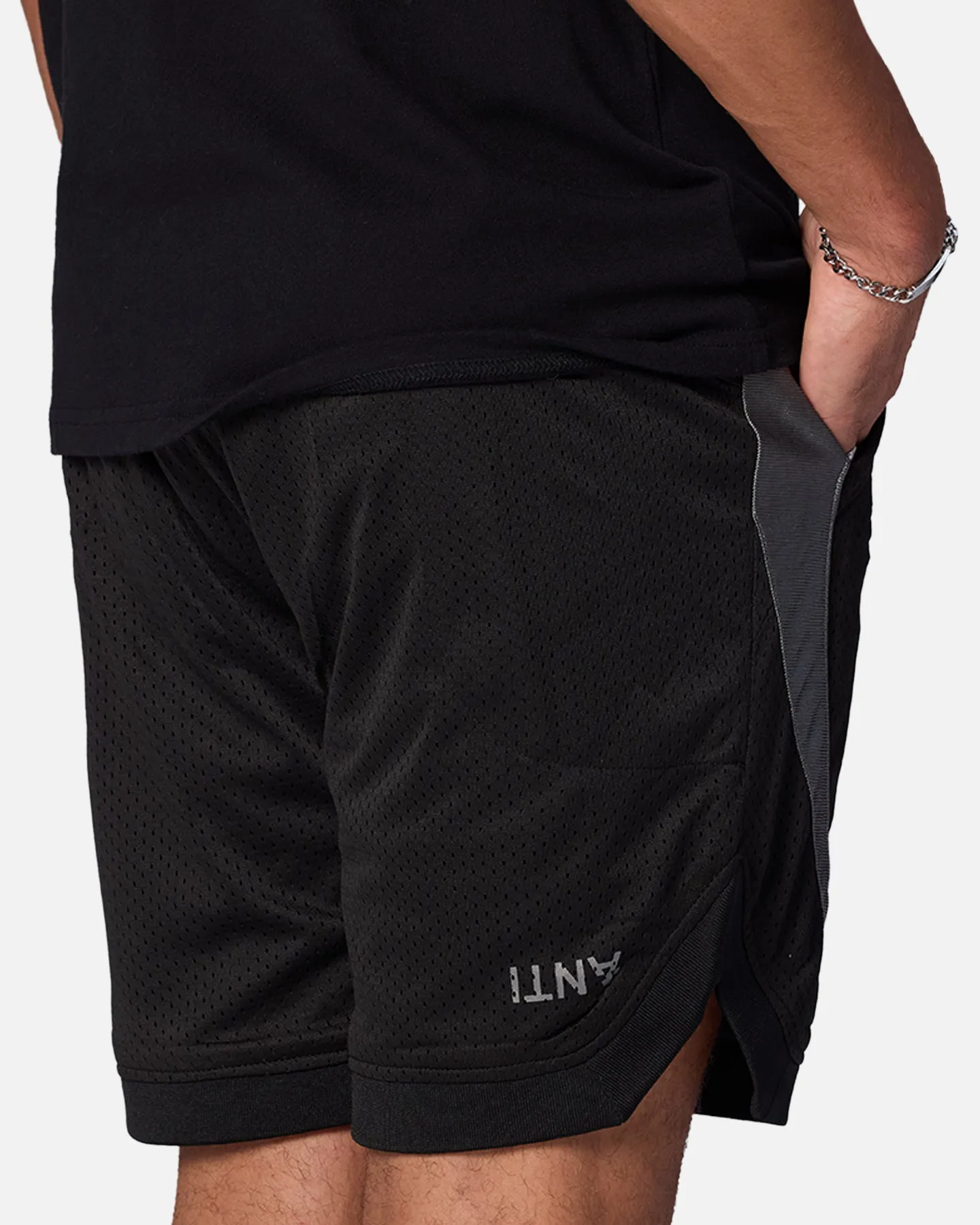 Relaxed Waist No Bulky Feel The Anti Order Sparta Mesh Basketball Shorts Black/Grey