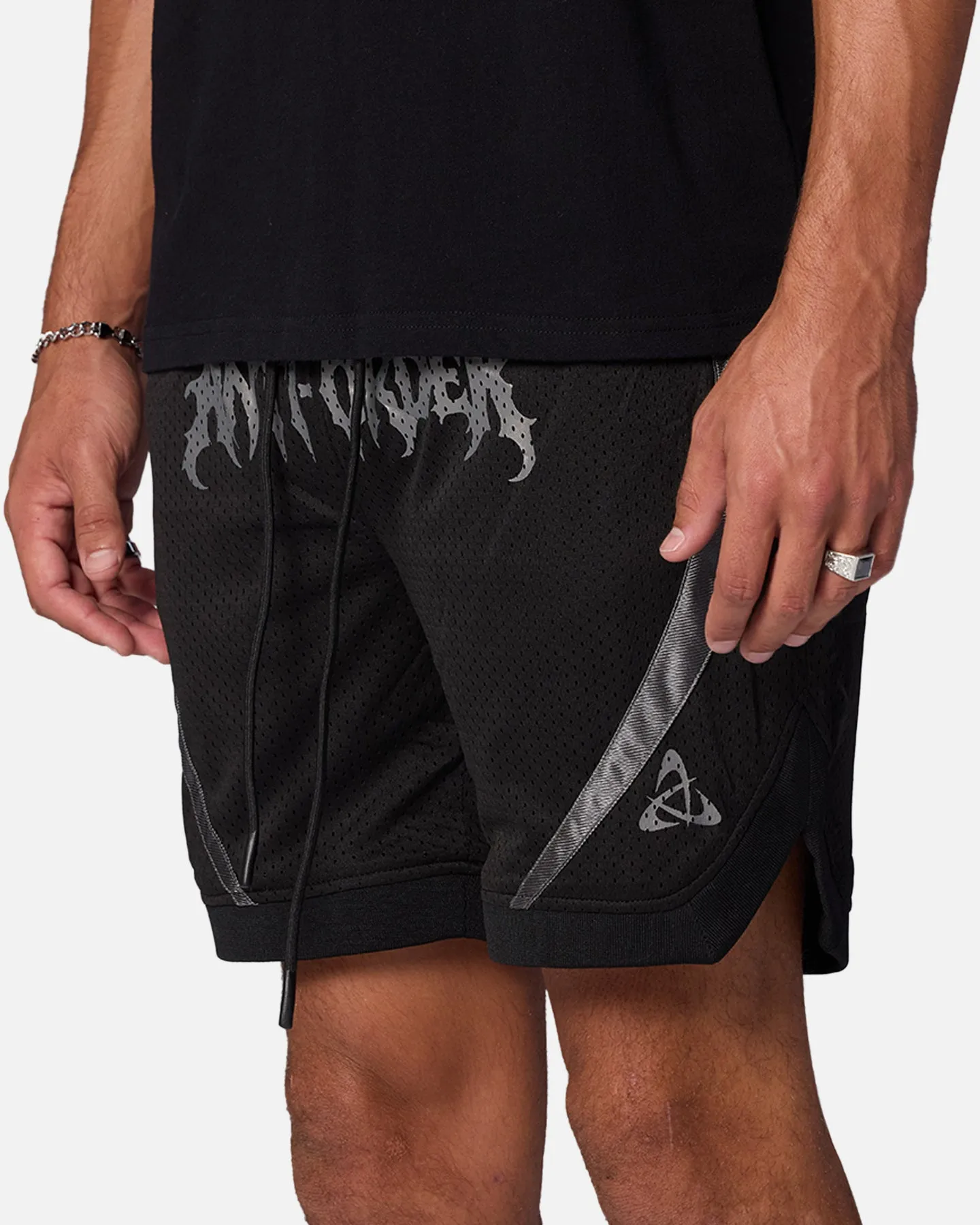 Flexible Movement Cut The Anti Order Sparta Mesh Basketball Shorts Black/Grey