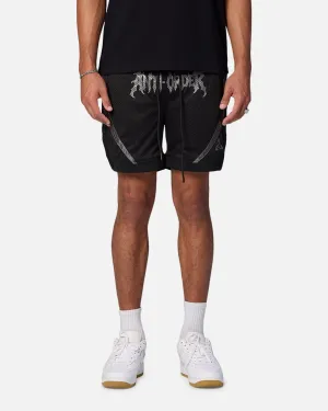 The Anti Order Sparta Mesh Basketball Shorts Black/Grey Anti Odor Technology Moisture Wicking Lining
